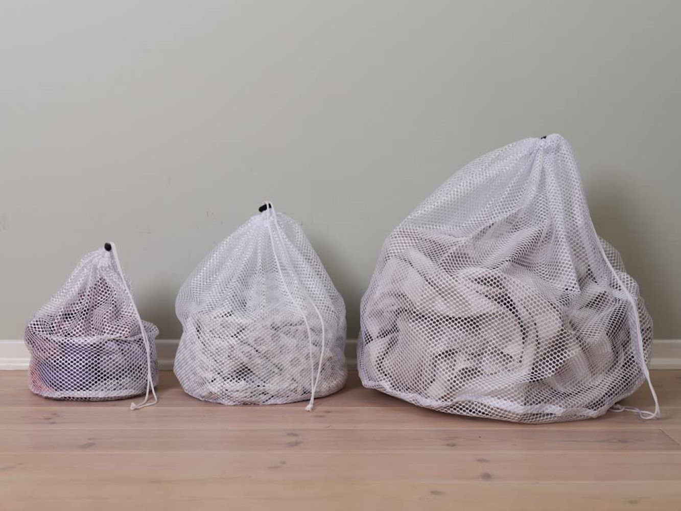 Wäschenetz 3 Wäschenetze mit Kordelstopper - Feinwäsche, Unterwäsche, Socken