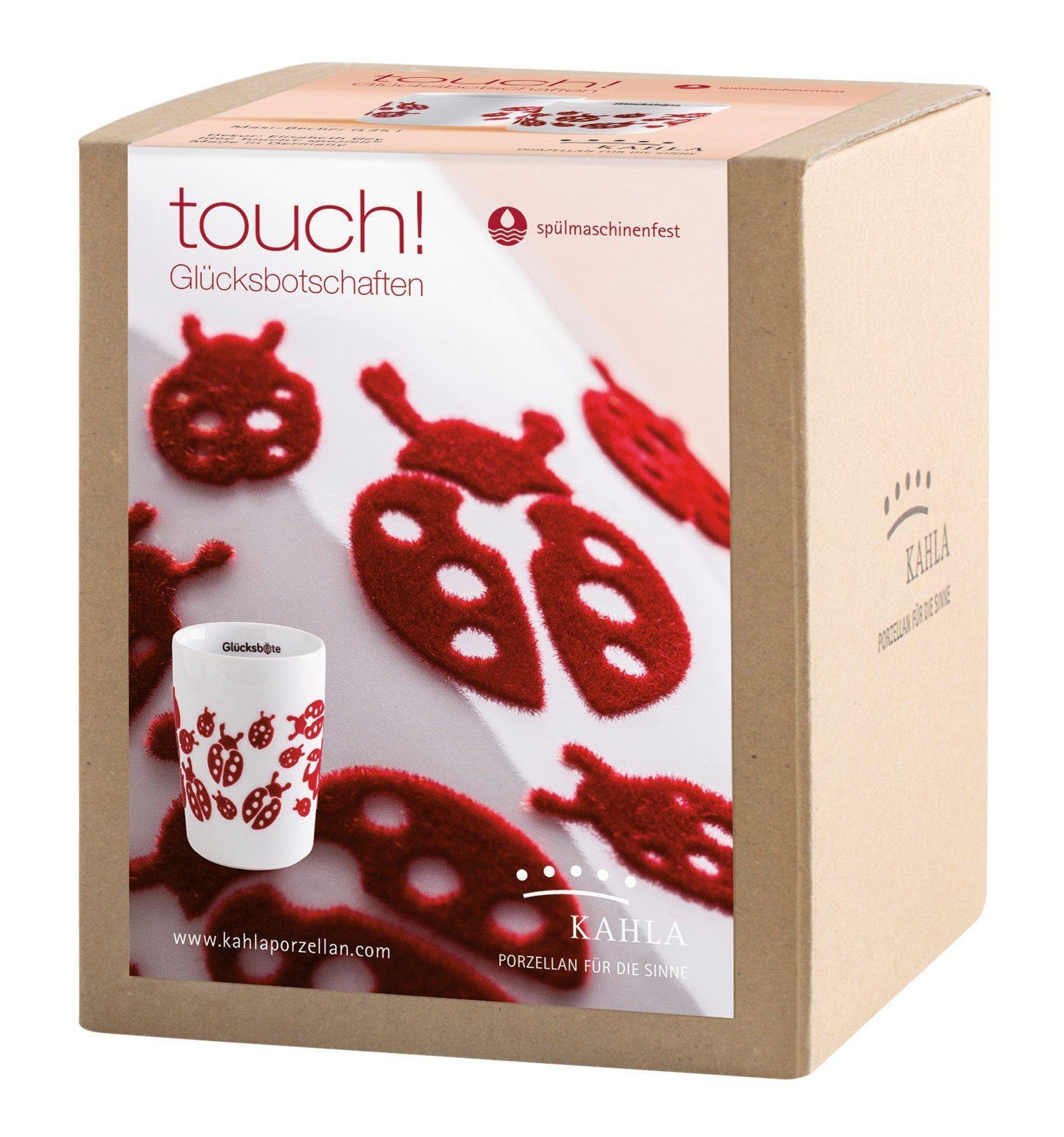 Kahla Becher touch! in Porzellan, l, Rot Made Glücksbotschafter Germany 0,35
