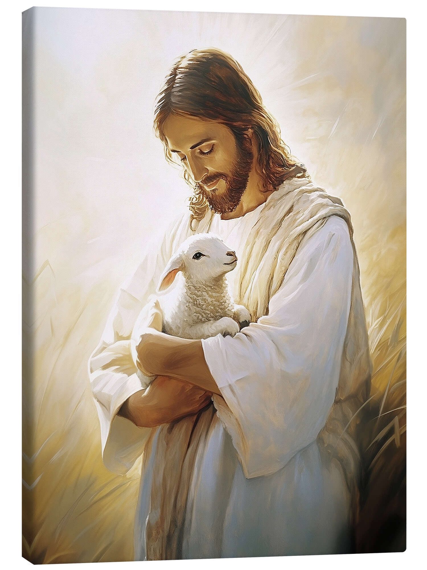 Posterlounge Wandbild Jesus Christus hält das fehlende Lamm, TAlex, erhältlich als Poster, Leinwandbild, Wandsticker oder Acrylglasbild