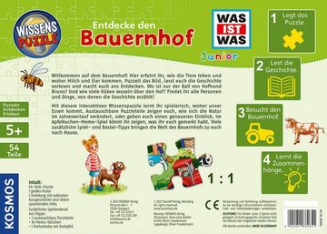 Kosmos Puzzle WAS IST WAS Junior, Entdecke den Bauernhof, 54 Puzzleteile, Made in Germany