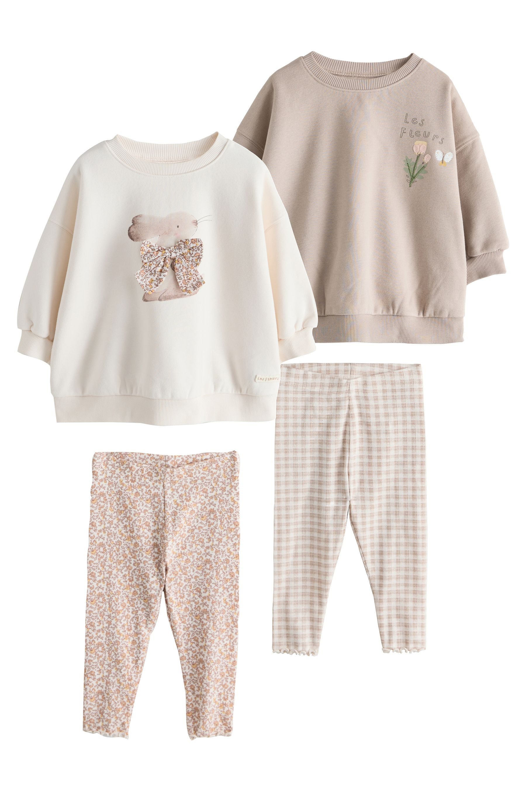 Top & Hose Set aus Sweatshirt und Leggings, 2er-Pack
