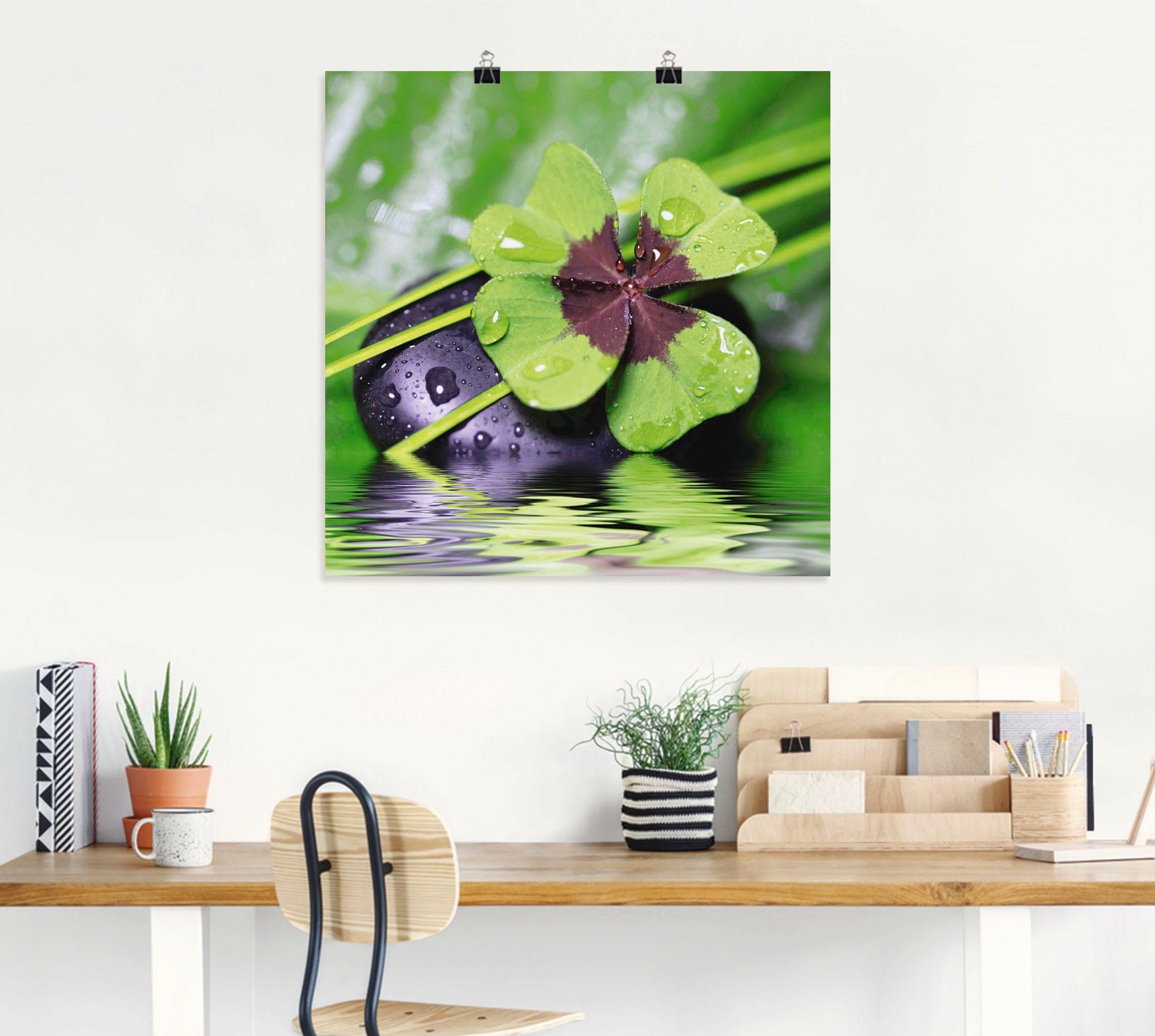 Artland Poster Glücksklee... Entspann mal wieder, Zen (1 St), ohne Rahmen