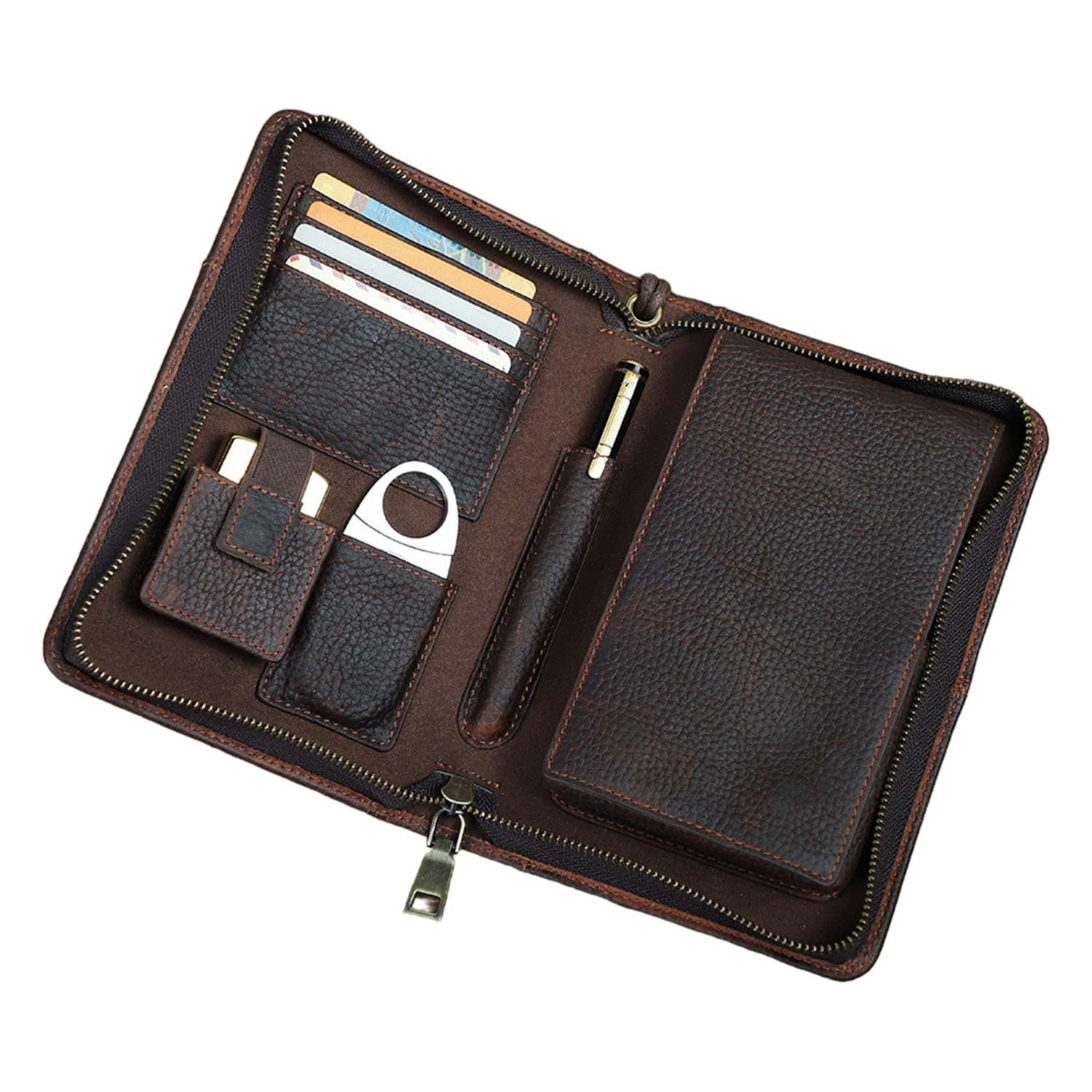 Refttenw Humidor Zigarrenetui Leder Tragbarer Reisehumidor Humidore, kein Zubehör-Kaffee