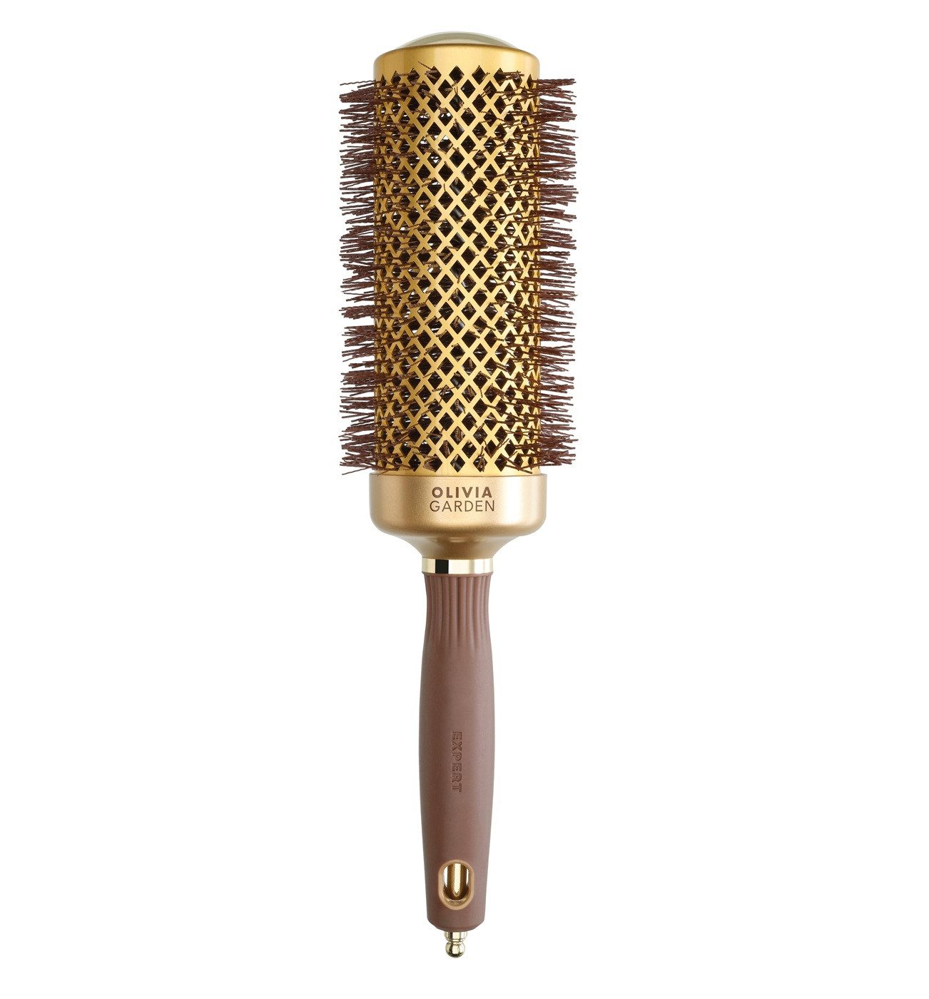 OLIVIA GARDEN Haarbürste Olivia Garden Expert Blowout Shine Gold & Brown 55mm Rundbürste, Professionelle Rundbürste