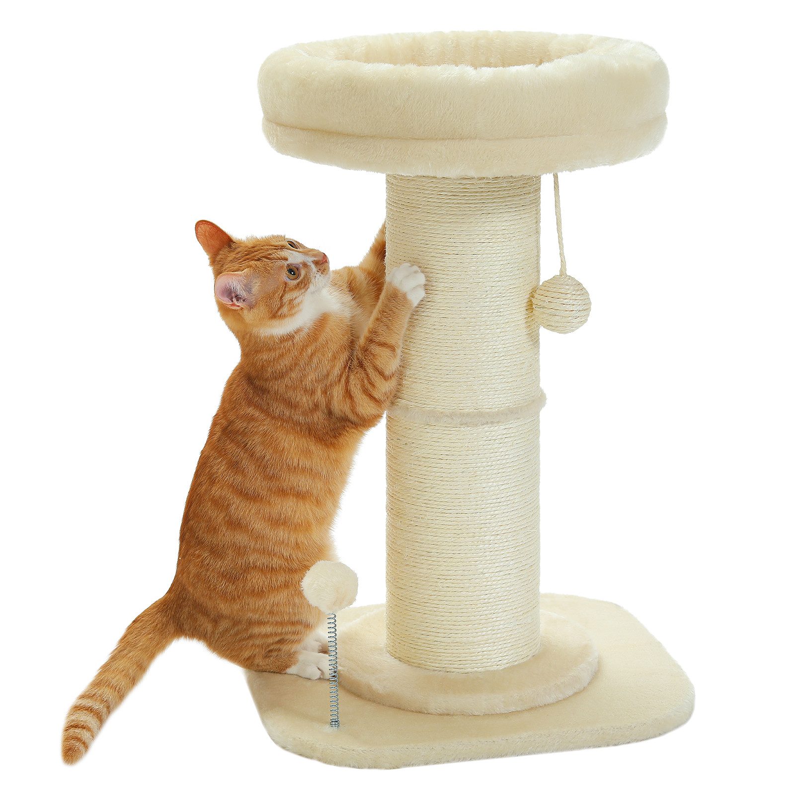 PAWZ Road Kratzsäule Blume Katzenkratzsäule, kleiner Katzenbaum, Kratzsäule, mit super dickem 14cm Säule, Abnehmbares Blumen-Katzenbett