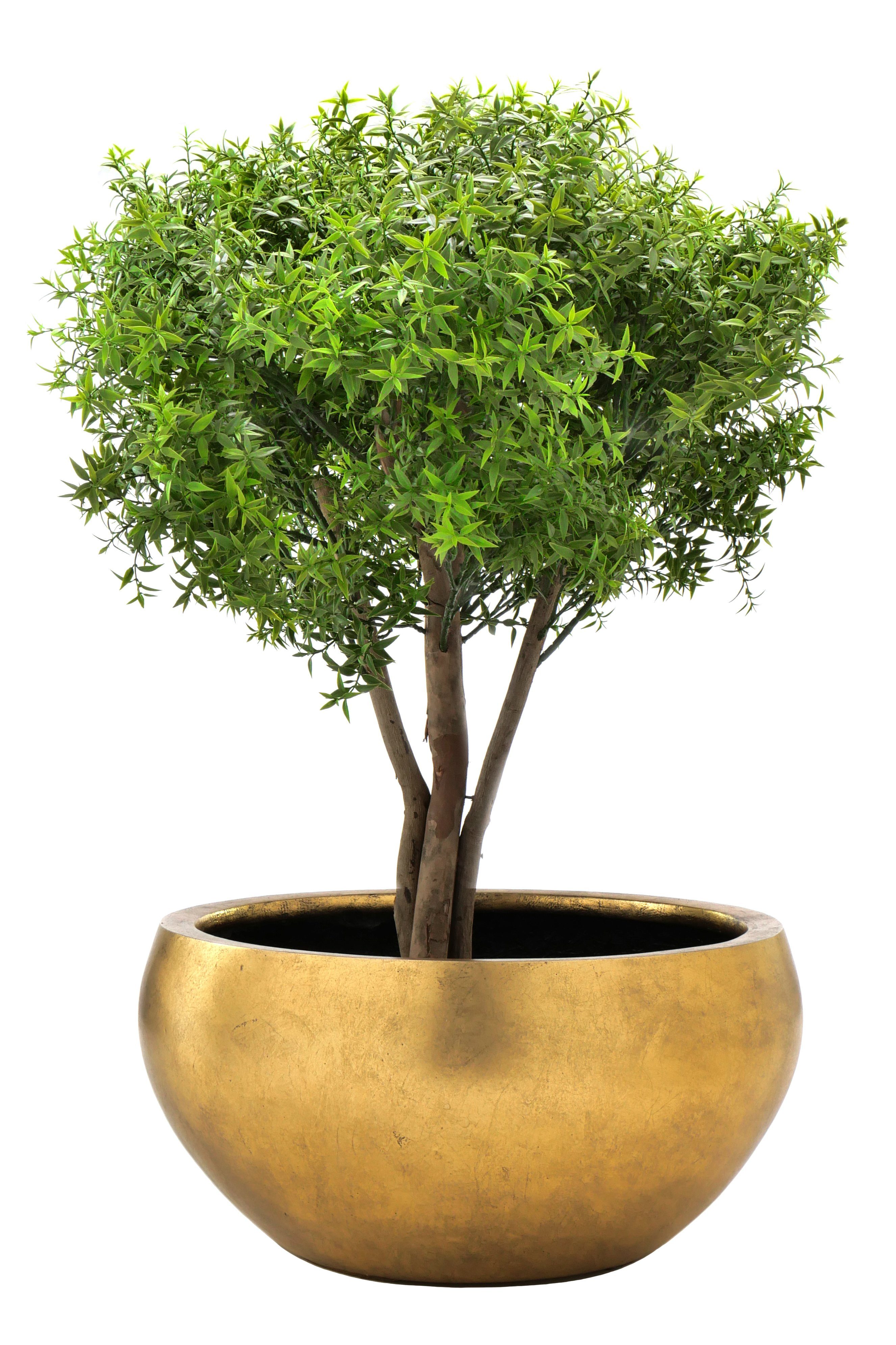 Flingora Pflanzschale Alodie, Fiberglas - Indoor - Gold - Ø 50 cm