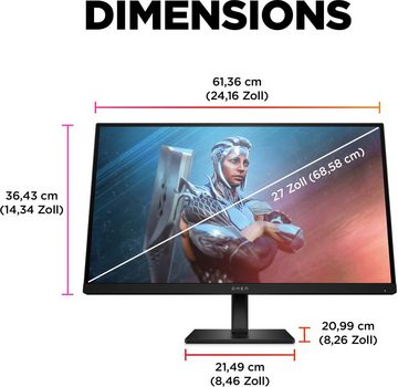 HP OMEN 27 (HSD-0155-A) Gaming-Monitor (68,6 cm/27 ", 1920 x 1080 px, Full HD, 1 ms Reaktionszeit, 165 Hz, IPS)