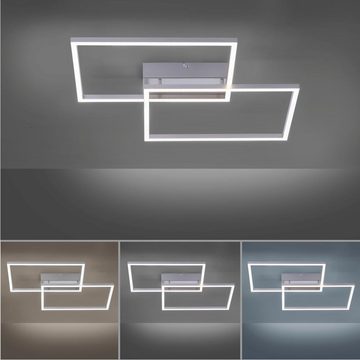 famlights LED Deckenleuchte, LED Deckenleuchte Alice in Silber 2x20W 4800lm, keine Angabe, Leuchtmittel enthalten: Ja, fest verbaut, LED, warmweiss, Deckenlampe, Deckenbeleuchtung, Deckenlicht