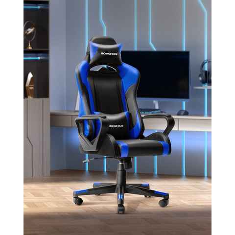 SONGMICS Gaming Chair, ergonomisch, höhenverstellbar, Wippfunktion