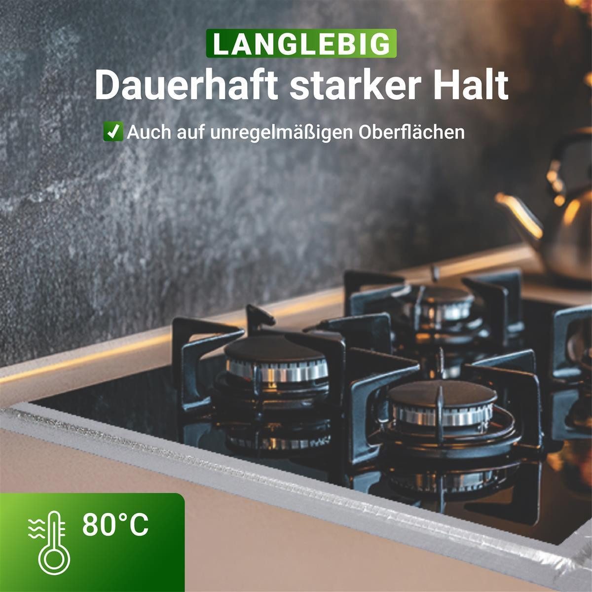 varivendo Dampfsperrklebeband Aluminium Klebeband netzverstärkt 43mm x 20m (Rolle, 1-St., Aluminium Klebeband) Aluklebeband Aluminium-Klebeband Gitternetzverstärkt