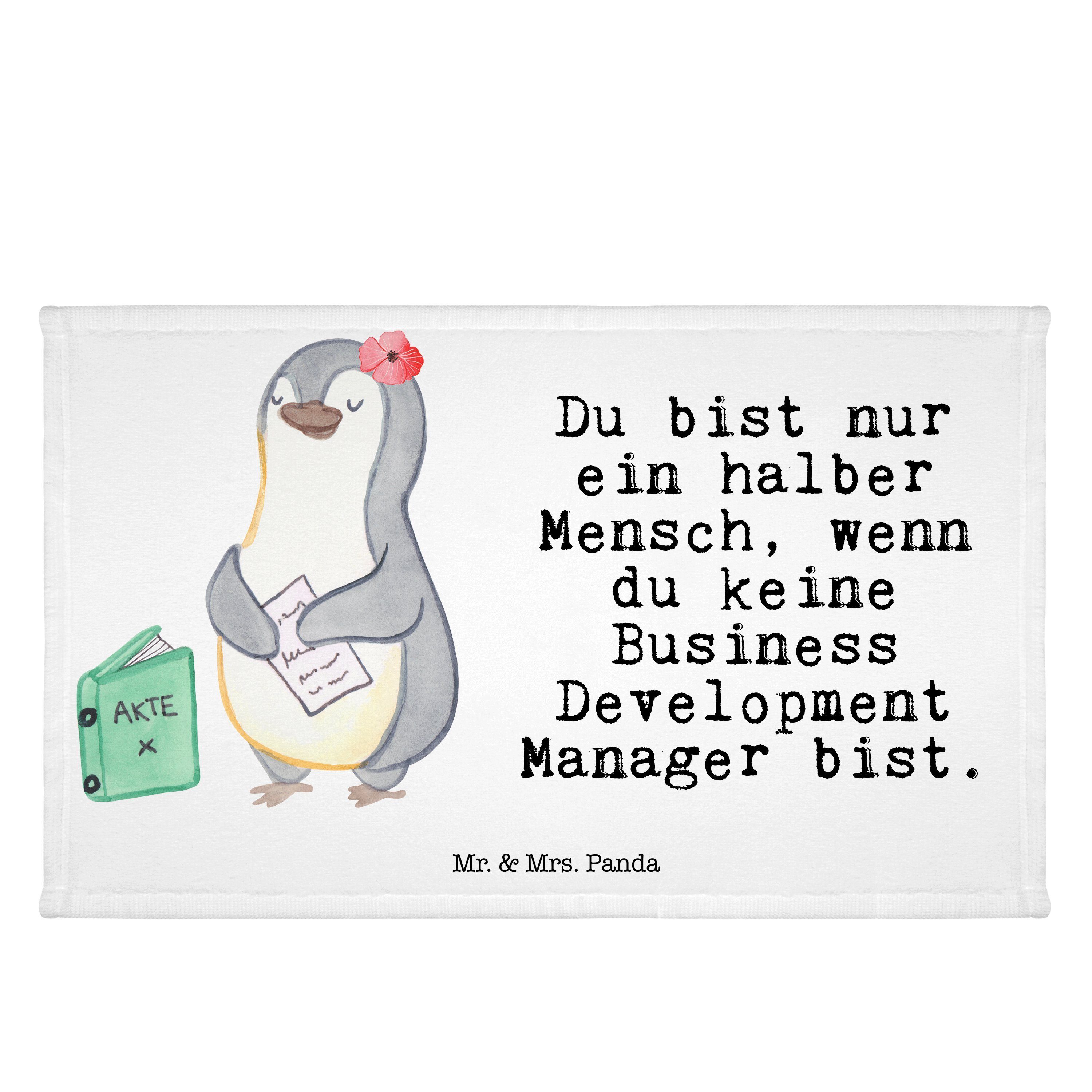 Mr. & Mrs. Panda Beruf, Geschenk, Herz (1-St) Business mit Handtuch Manager Firma, - Development - Weiß