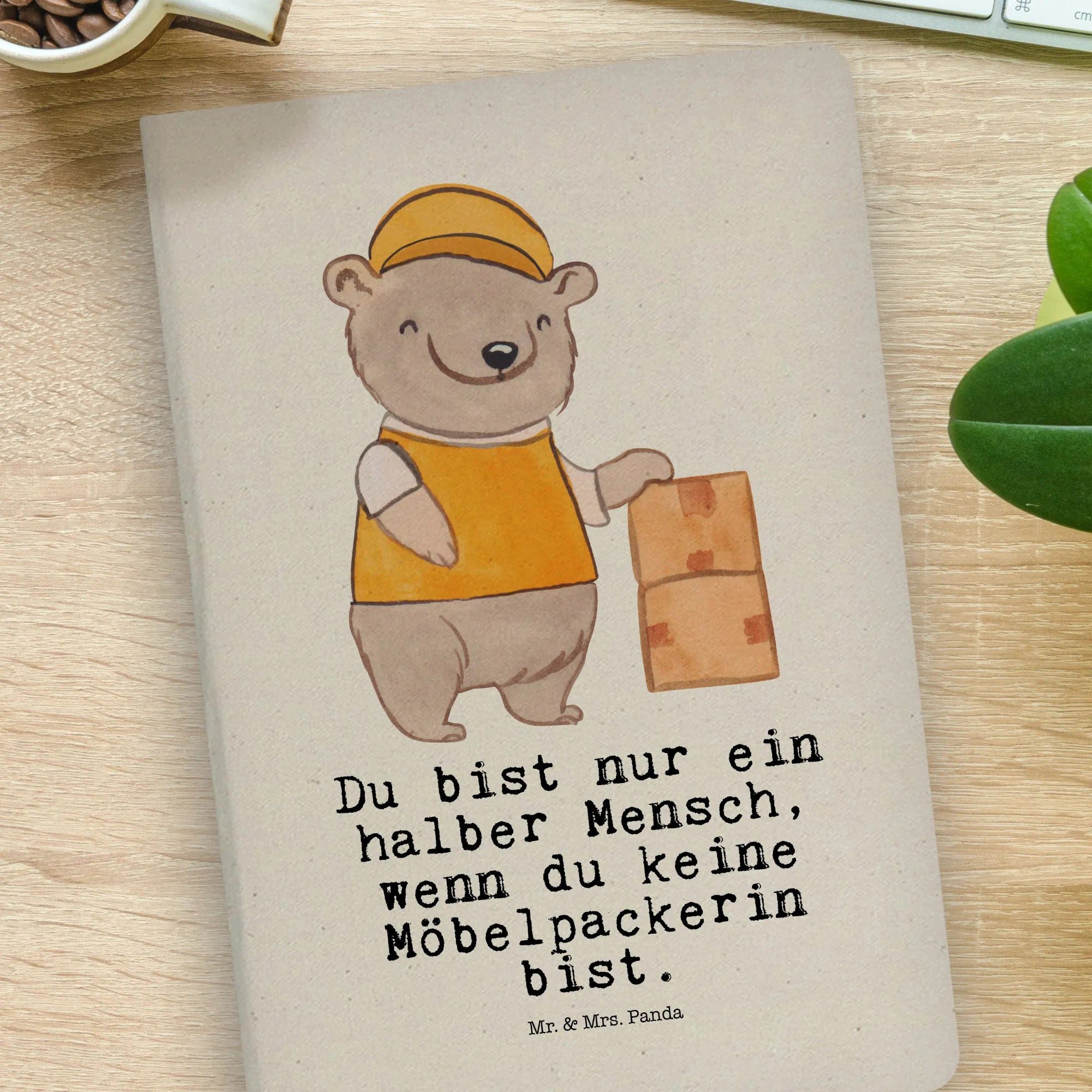Thumbnail - Mr. & Mrs. Panda Notizbuch Möbelpackerin Herz - Transparent - Geschenk, Umzugsfirma, DIN A4 Arbe Mr. & Mrs. Panda, Bezau...