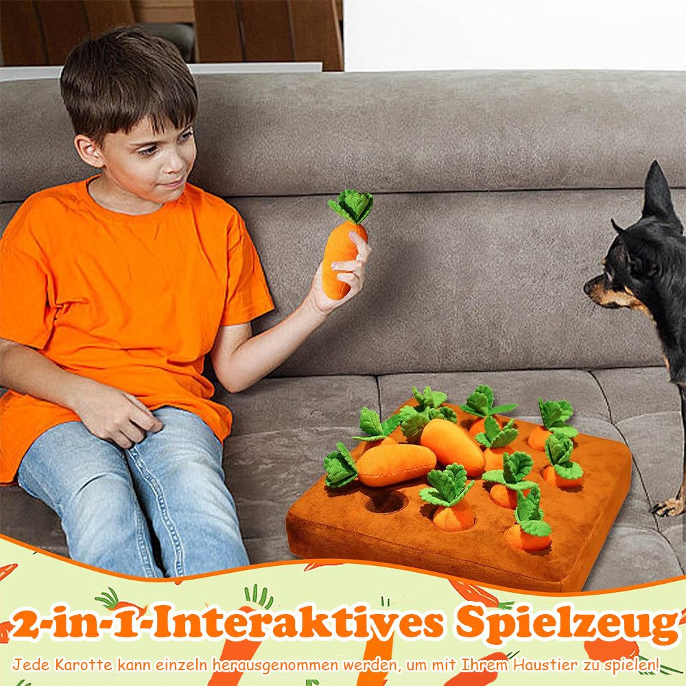 TUWENA Tier-Intelligenzspielzeug Generisch Schnüffelspiele Hund, Haustiere Karotten Puzzle Spielzeug, Intelligenzspielzeug für Hund, Interaktives Spielzeug Plüsch Karotte