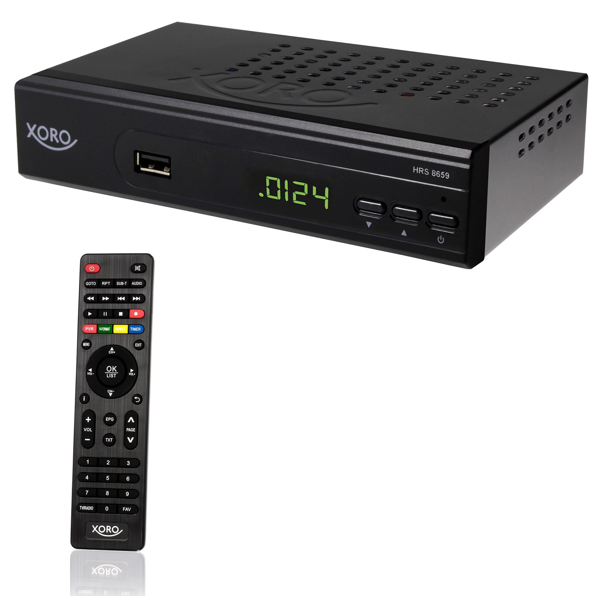 USB (LAN, 2.0) SAT-Receiver DVB-S2 8659 black receiver HDMI, XORO Xoro HRS