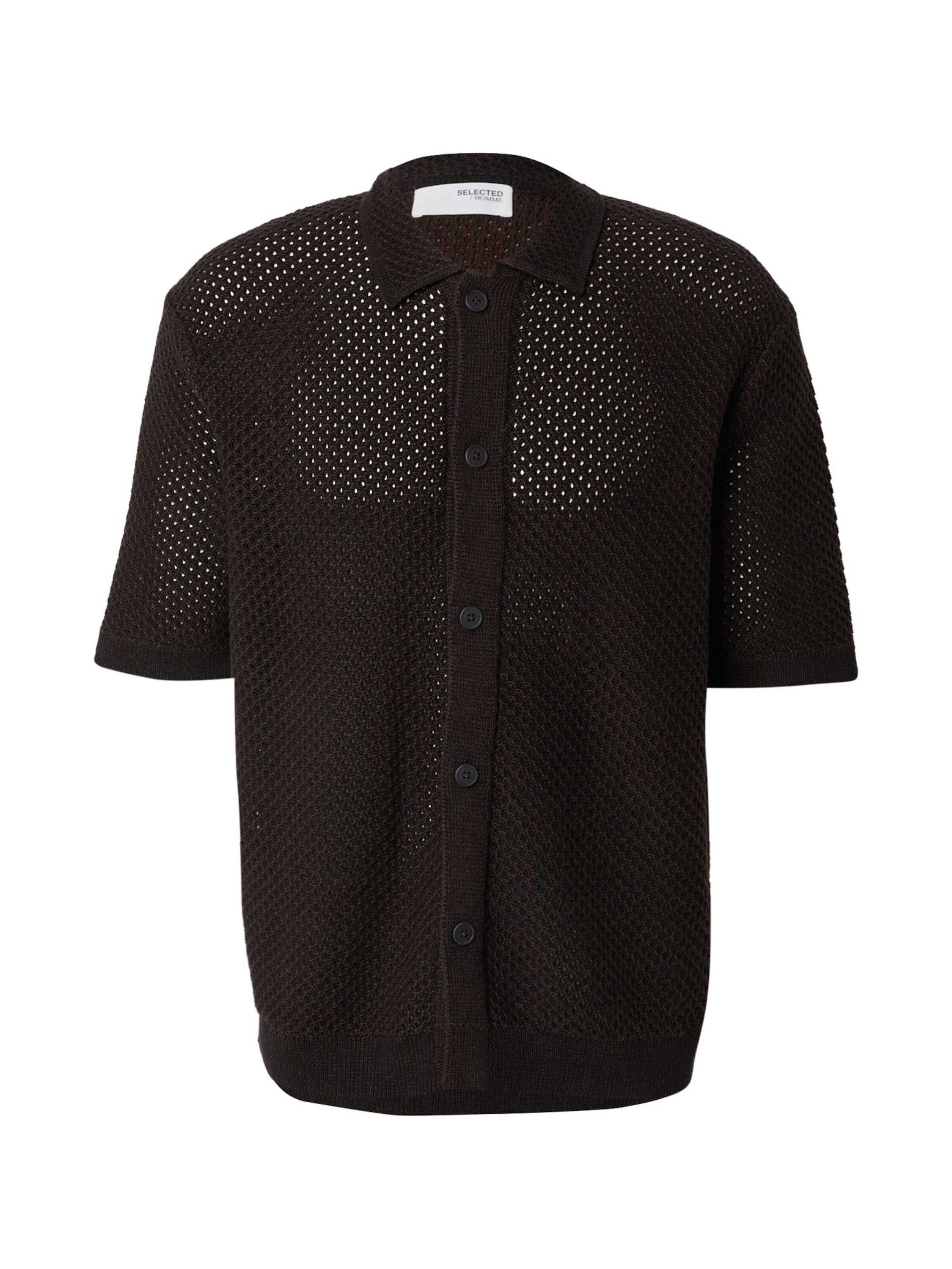Selected Strickjacke SLHGINGER (1-tlg) Lochmuster