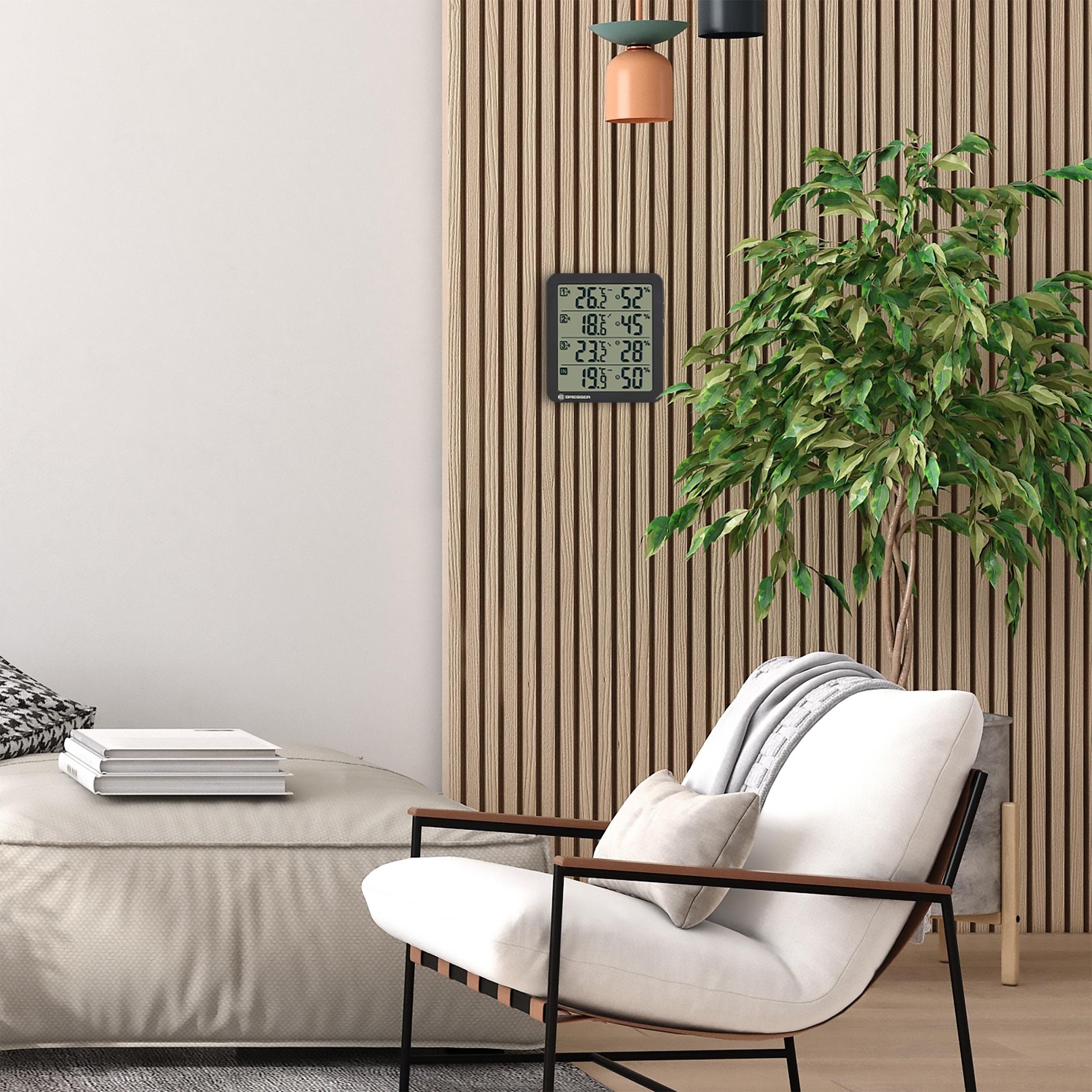 BRESSER Hygrometer BRESSER Quadro NV Thermo-Hygrometer schwarz