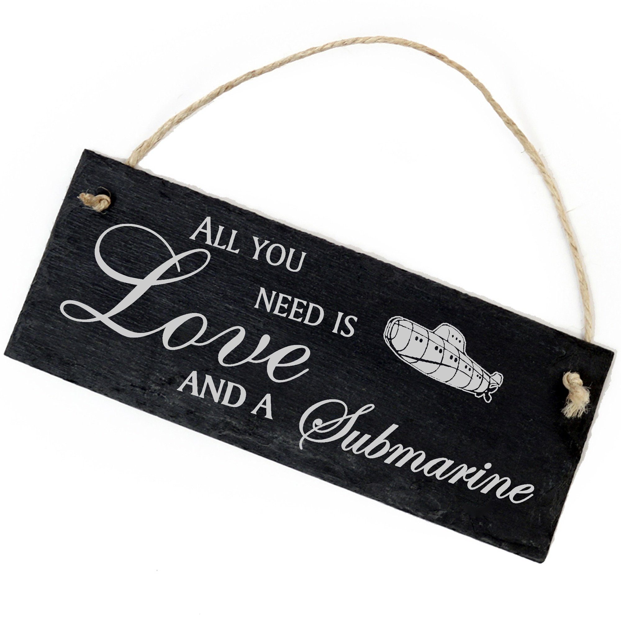 Dekolando Hängedekoration U-Boot 22x8cm All Love and a Submarine is you need