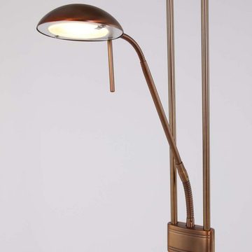 Steinhauer LIGHTING LED Stehlampe, Stehlampe Deckenfluter dimmbar bronze Glas LED Leseleuchte