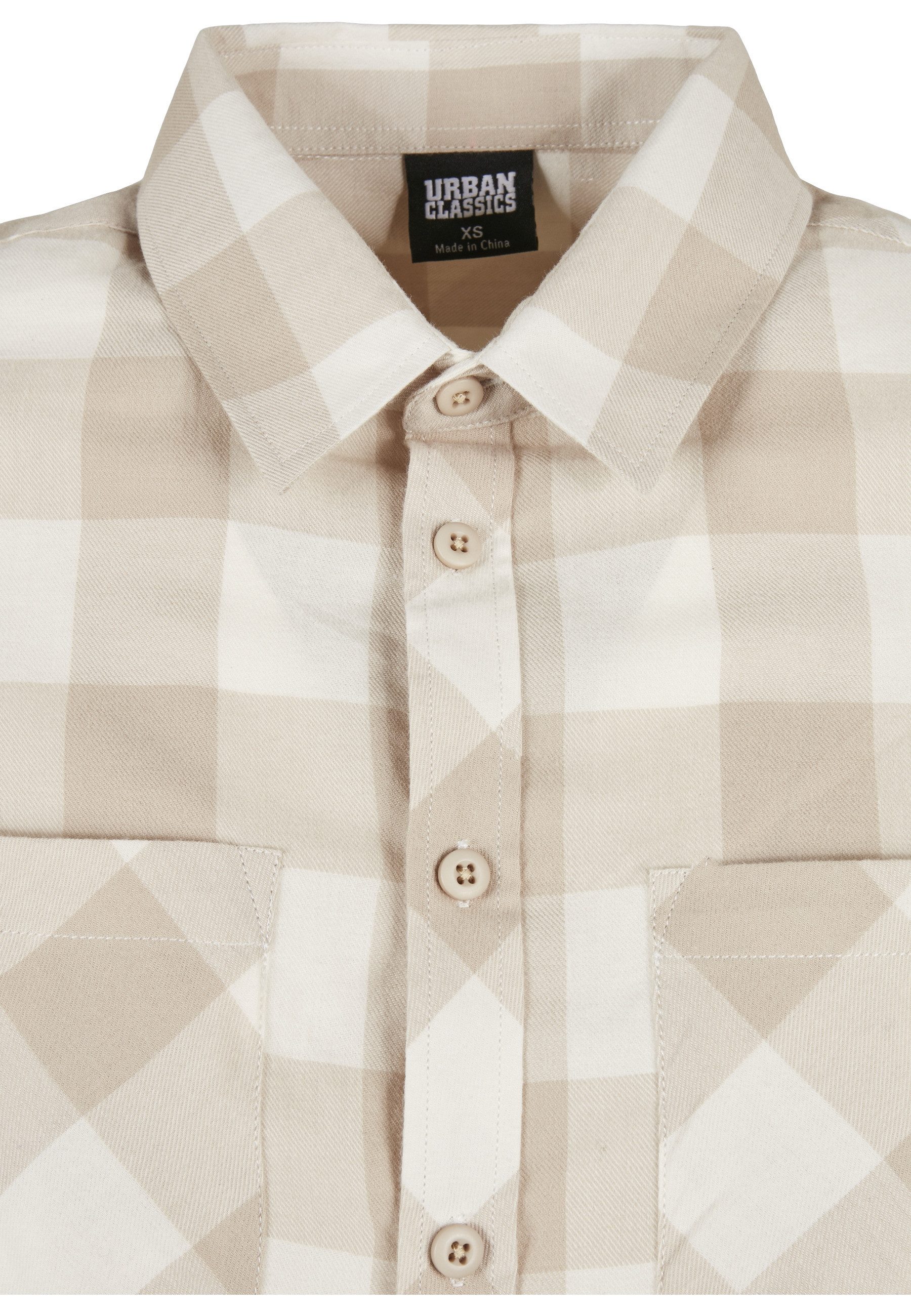 URBAN CLASSICS Langarmhemd Urban Classics Damen Ladies Turnup Checked Flanell Shirt (1-tlg)
