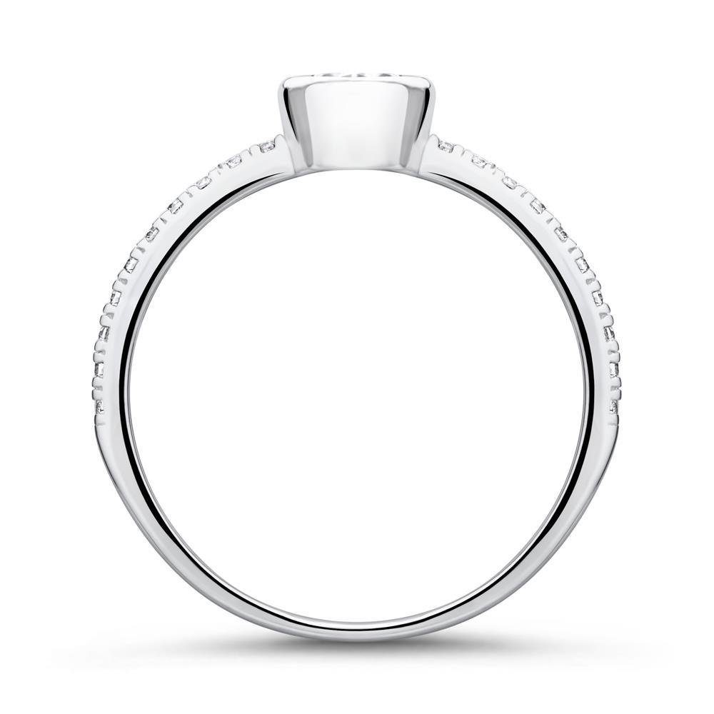 JEWLIX Verlobungsring Goldring 375er Weißgold Damen Zirkonia Solitär und Pavé JEWLIX VR0456