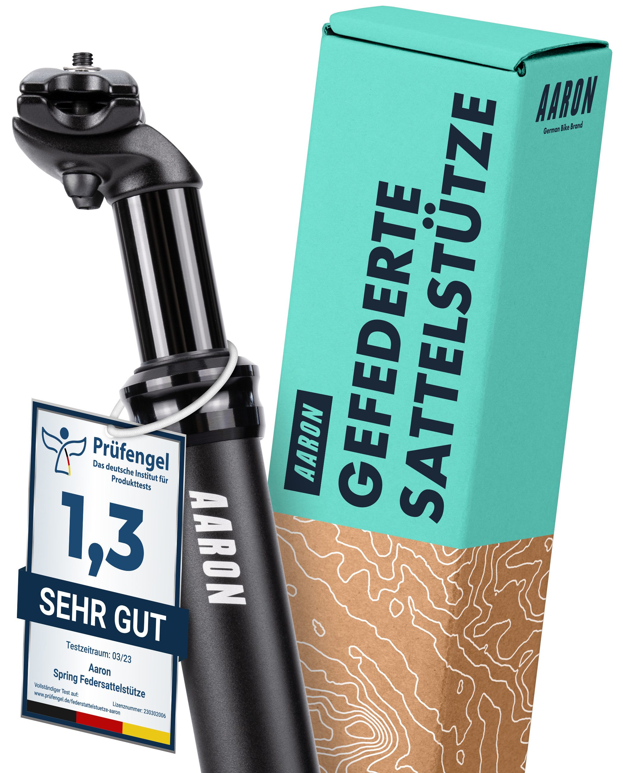AARON Sattelstütze Spring Federsattelstütze - 27,2 / 30,9 / 31,6 - gefederte Sattelstütze, Federsattelstütze