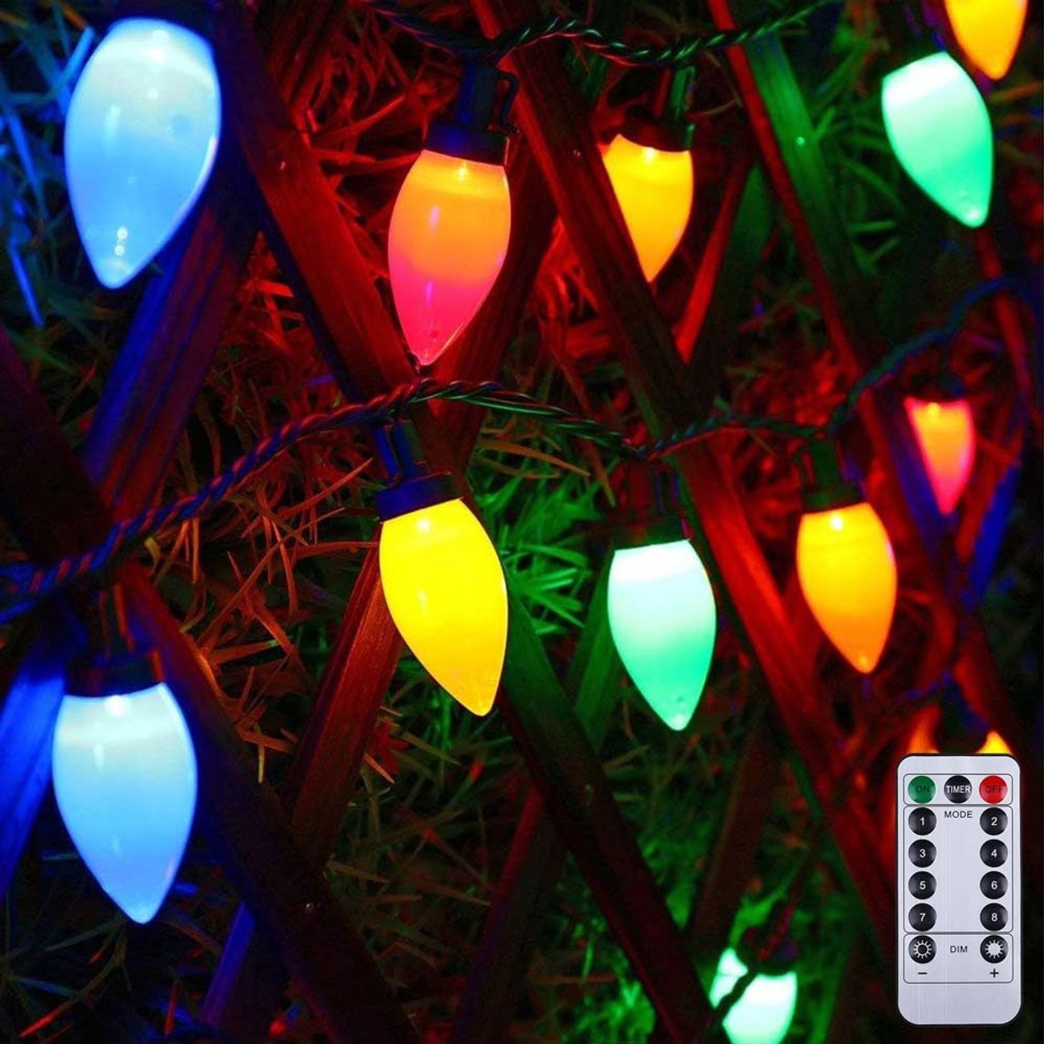 FELIXLEO LED-Lichterkette 5m LED Lichterkette Bunt, 8 Modi, wasserdicht, Batterie, Fernbedienung