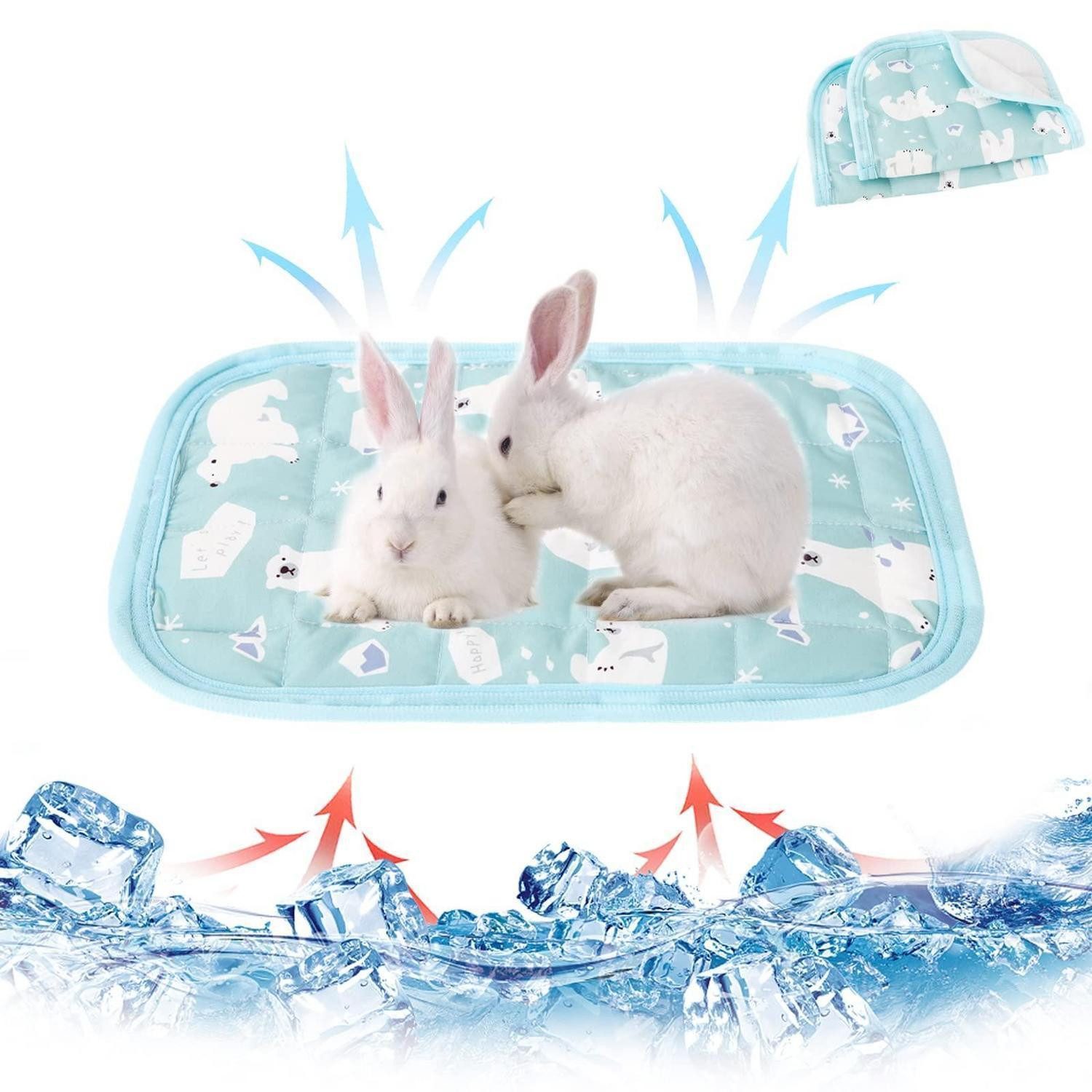 LuxusKollektion Tierbett Kühlmatte Kleintiere 31x21cm Blau