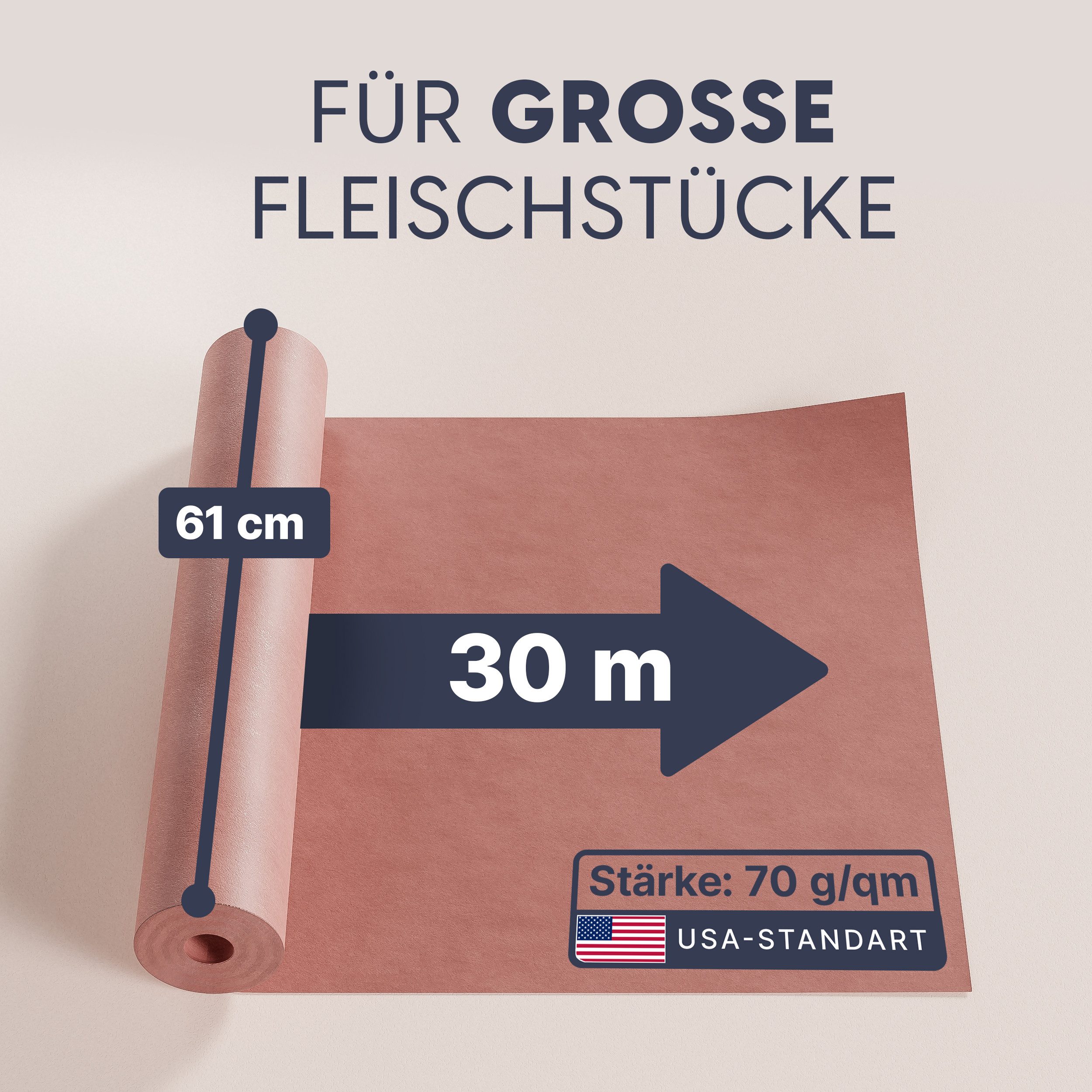 Holy Smoke Smoker Butcher Paper 60 cm x 30 m Rolle, Made in USA