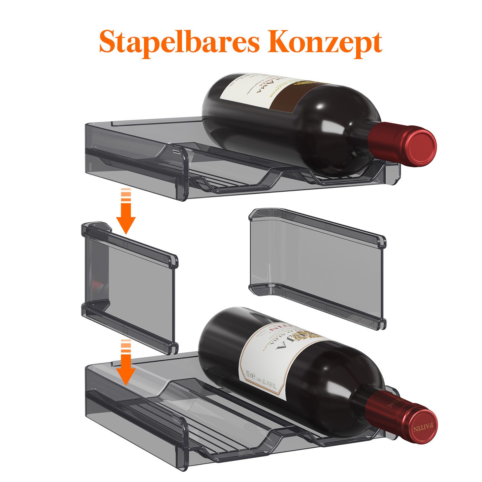 Lifewit Küchenorganizer-Set Stapelbares Weinregal aus Kunststoff günstig online kaufen
