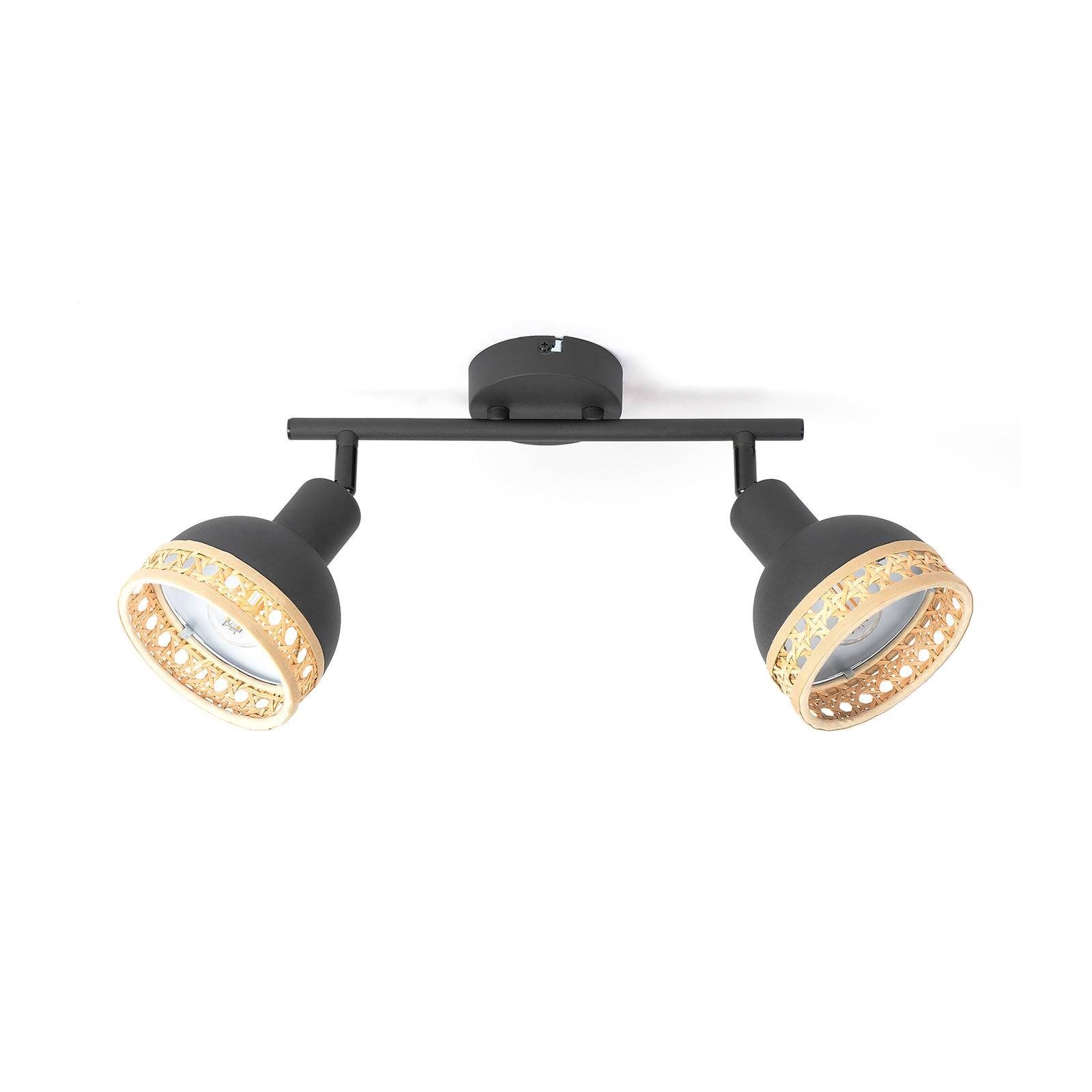 Lindby Deckenstrahler Lonnaris, Metall, Schwarz IP20, 2 x 10 W LED