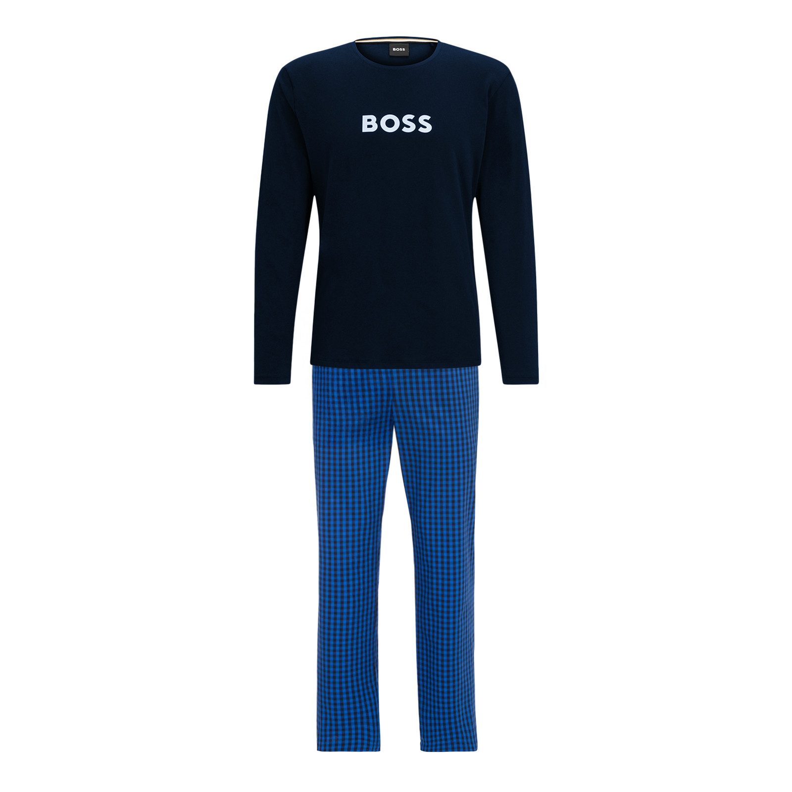 BOSS Pyjama Easy Long Set (2 tlg) mit gemusterter Pyjamahose günstig online kaufen