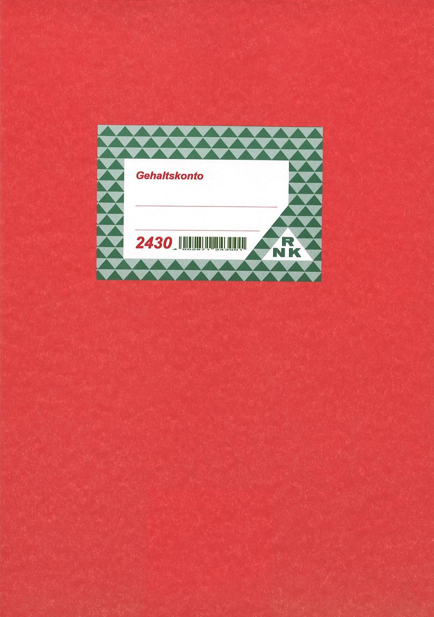 RNK Formularblock RNK Gehaltskontobuch A4 10Bl 1 Doppelseite 1Person 1Jahr