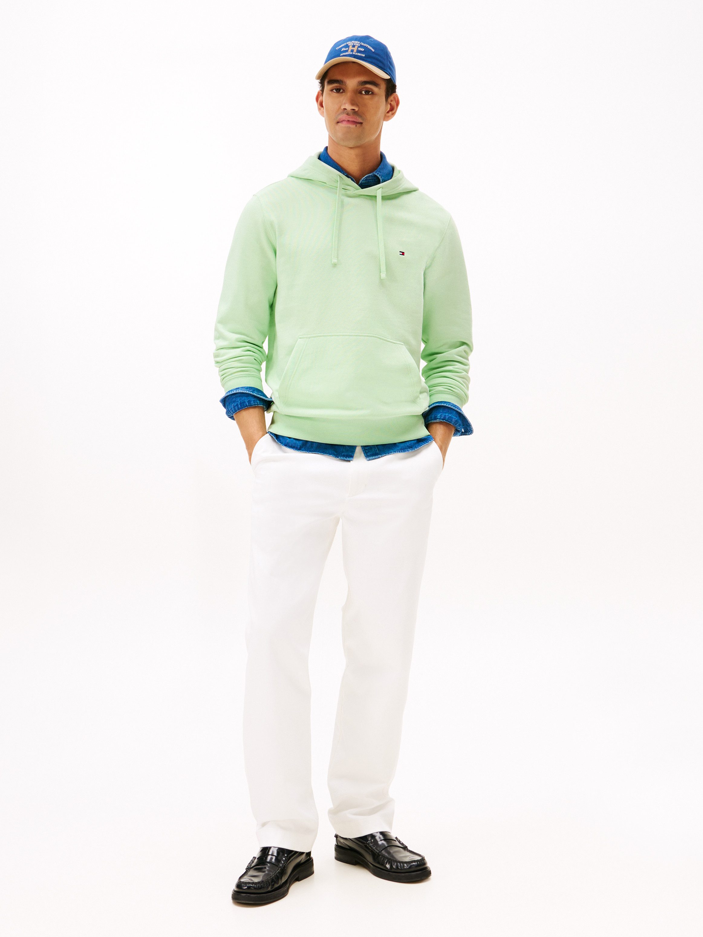 Tommy Hilfiger Hoodie ESSENTIAL TERRY mit Tunnelzug und Flag-Stickerei