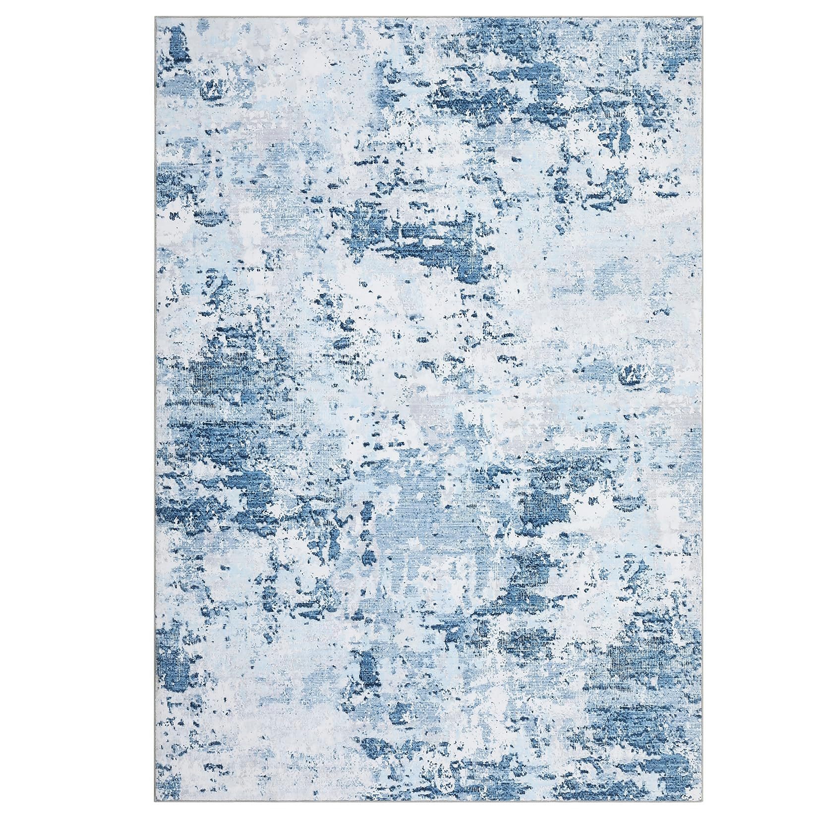 GarveeMore Teppich Faltbarer Kurzflor-Teppich für Wohnzimmer & Schlafzimmer & Flur, rechteckig, Höhe: 6 mm, waschbar, rutschhemmende Rückseite, abstrakt, hellblau