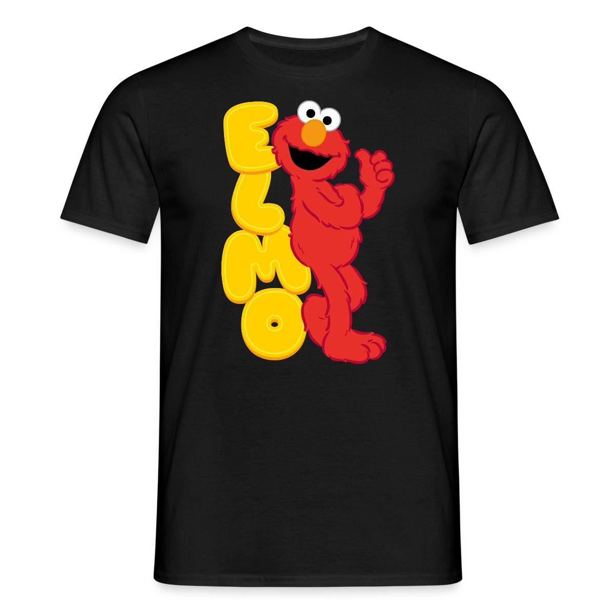 Spreadshirt T-Shirt Sesamstraße Elmo Mit Schriftzug Männer T-Shirt (1-tlg)