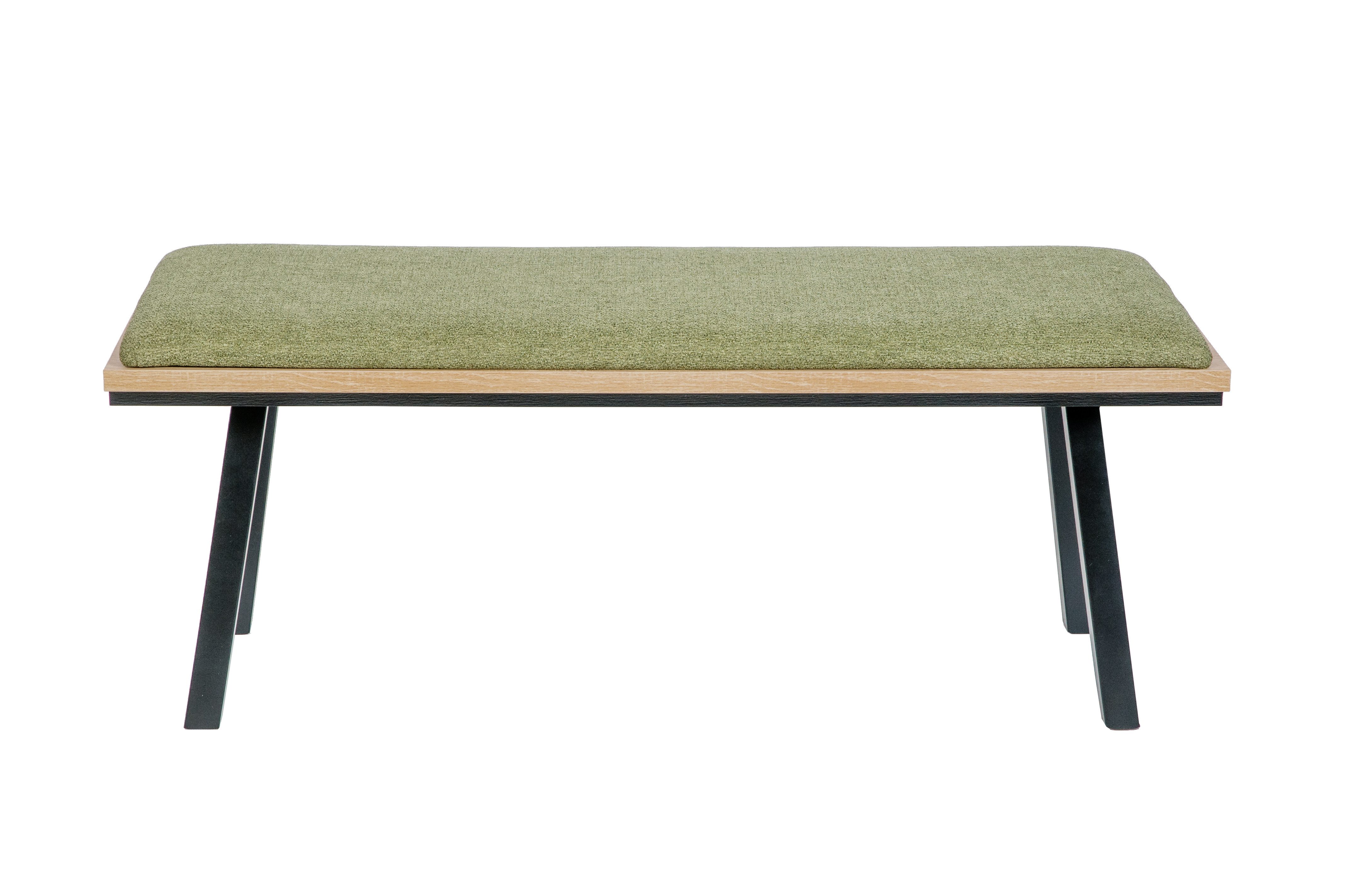 kundler home Sitzbank 'Die Elegante', Essbank, Bank gepolstert L:125cm, Füße massiv, 2er Bank, ideal als Flurbank oder Bank im Esszimmer