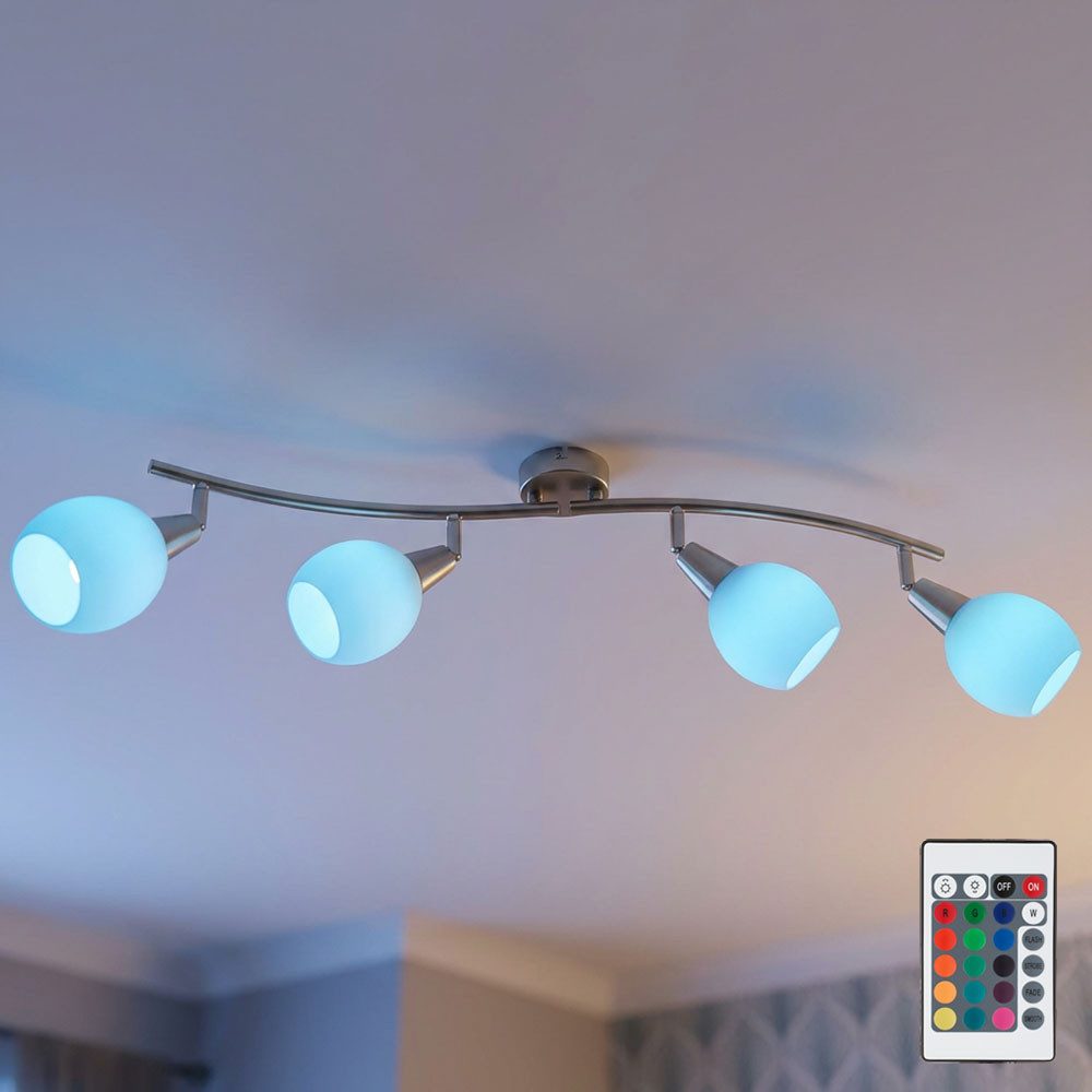 GLOBO LIGHTING LED Deckenleuchte, Leuchtmittel inklusive, Kaltweiß, Warmweiß, Neutralweiß, Tageslichtweiß, Farbwechsel, Deckenleuchte Spotlampe Deckenlampe 4 Flammig Fernbedienung RGB