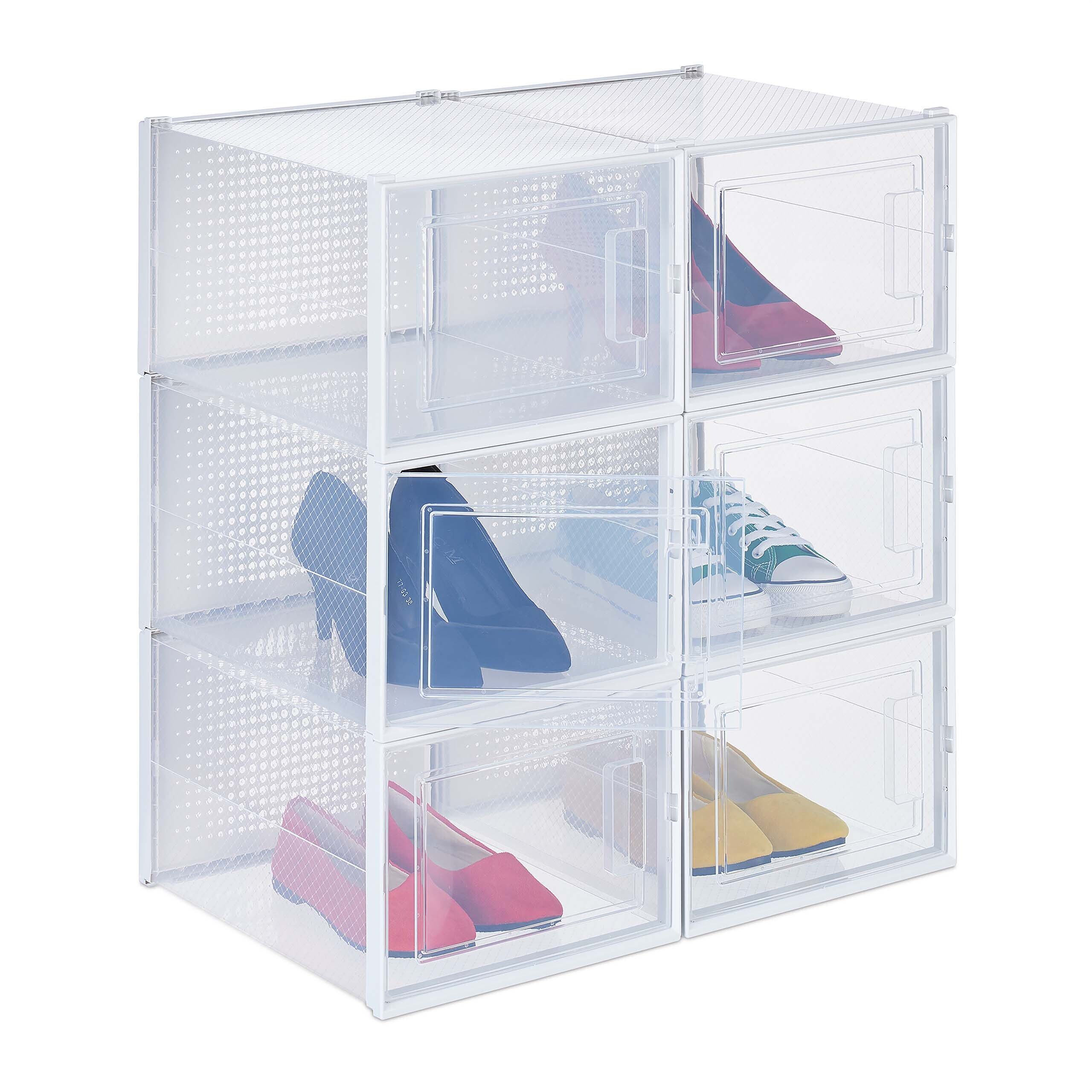relaxdays Schuhbox 6er Pack Schuhboxen (6 St)