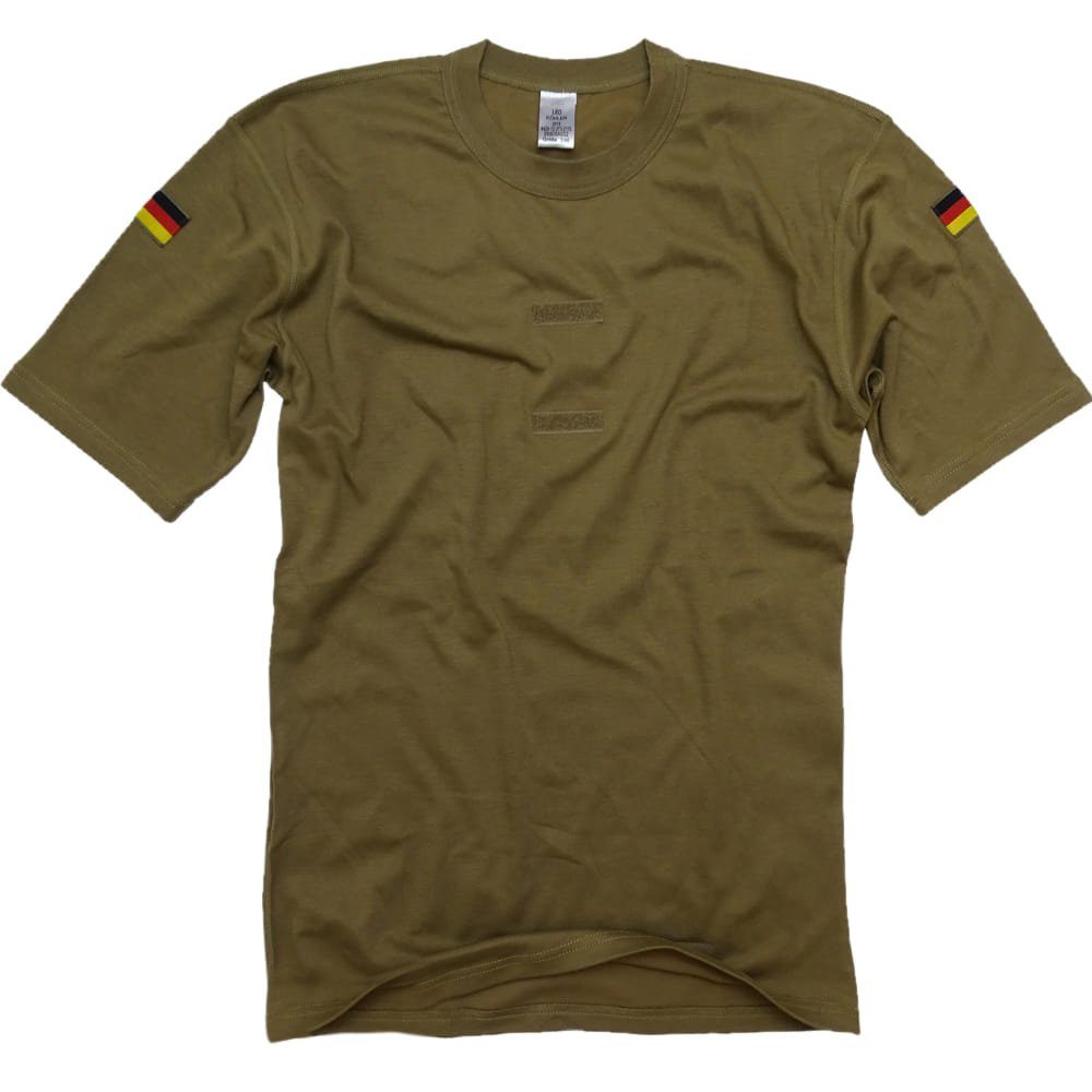 Leo Köhler T-Shirt Original Bundeswehr Leo Köhler T-Shirt Tropen mit Flaggen Braun
