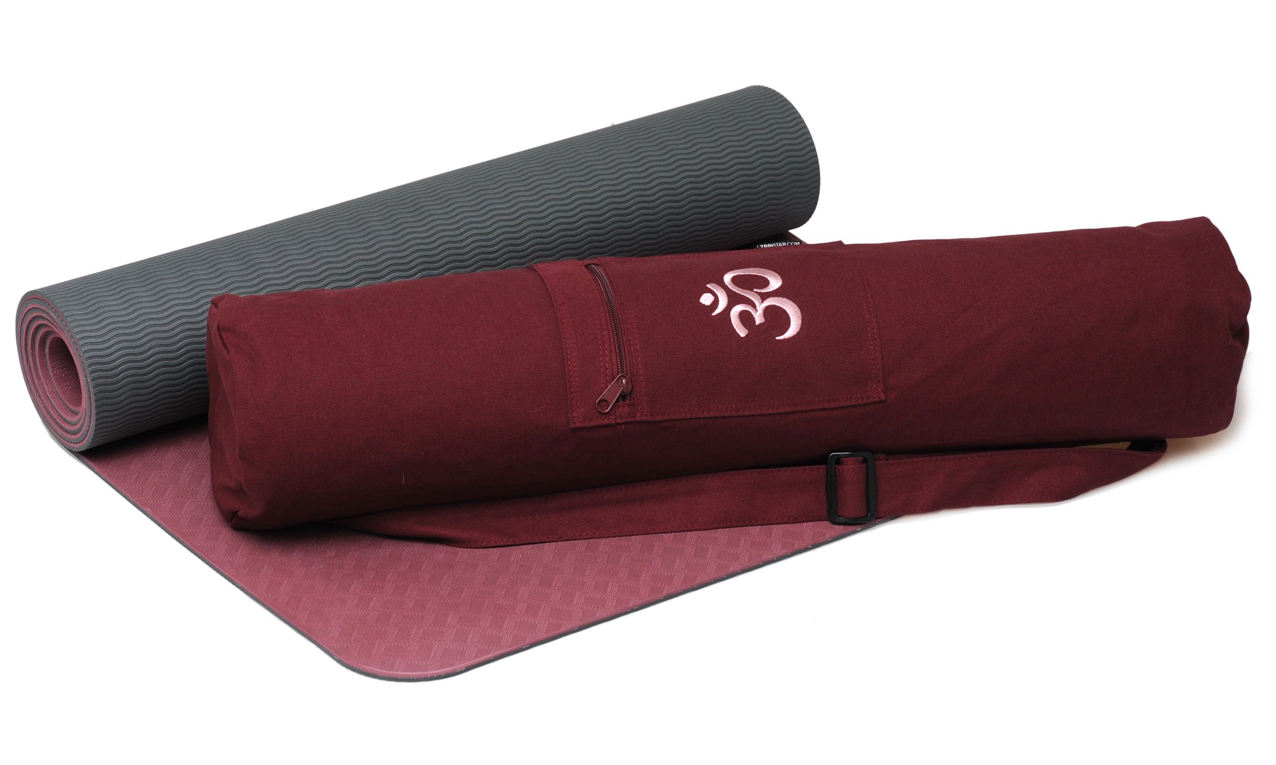 Yogistar Yogamatte Yoga-Set Starter Edition - comfort (Yogamatte pro + Yogatasche OM) (Yogamatte, Yogatasche, 2-St., Yogamatte, Yogatasche), Yoga-Set: rutschfeste Matte & Baumwolltasche, ideal für Einsteiger