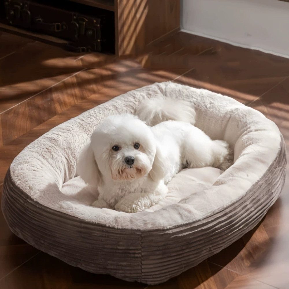 Ledander Tierbett Cord Plüsch-Hundebett,waschbarem,flauschig weich,Warm, Hundebett, Katzenbett,Hundesofa, Kuscheliges Hundekissen