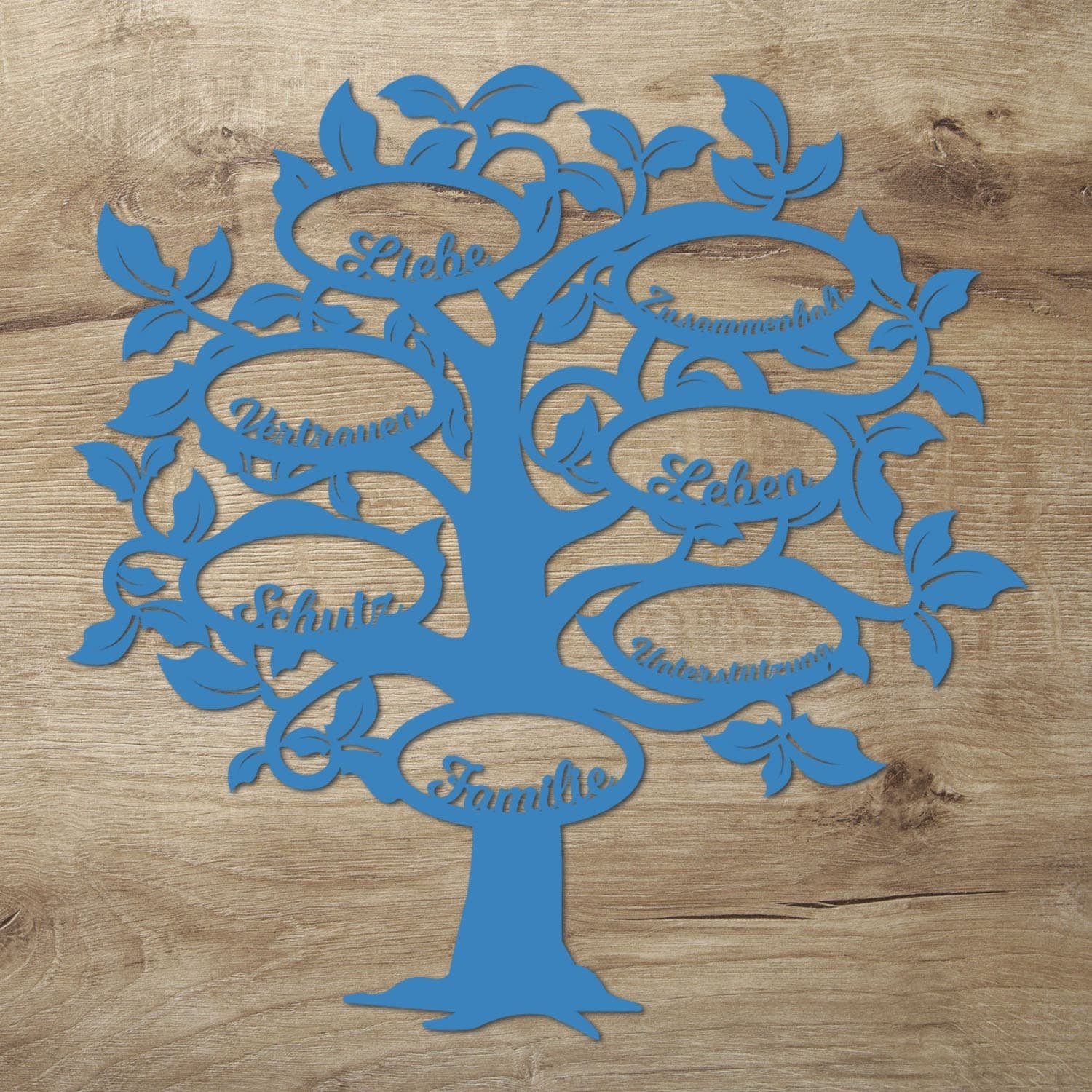 Namofactur 3D-Wandtattoo Holz Wandbild 'Familie Baum' Wanddeko, Wanddekoration Familien Stammbaum, Wandgestaltung für dein Wohnzimmer