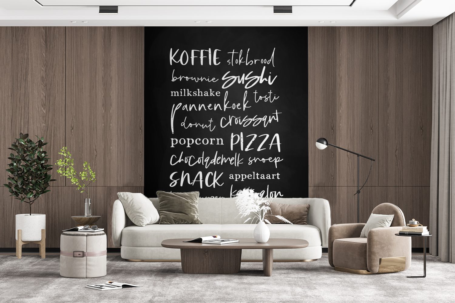 MuchoWow Fototapete Lebensmittel - Montagefertig Wandtapete bedruckt, für Wohnzimmer, Tapete Matt, Vinyl Küche, (4 St)