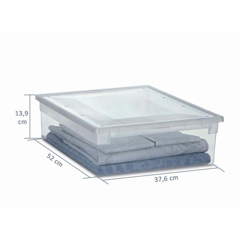 Kreher Aufbewahrungsbox Set: 2x XL Aufbewahrungsbox aus transparentem Kunststoff
