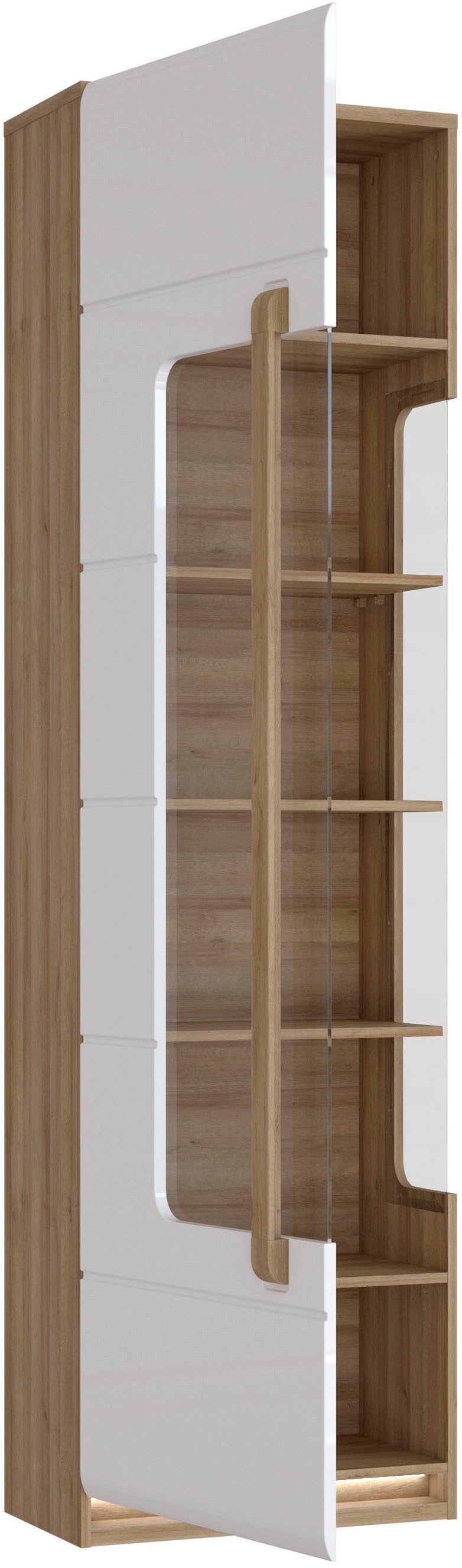FORTE Vitrine Attention (B/H/T 60,2/210/34,3 cm) Vitrine inkl. Beleuchtung, Höhe 210 cm, Soft Close, Glastüre