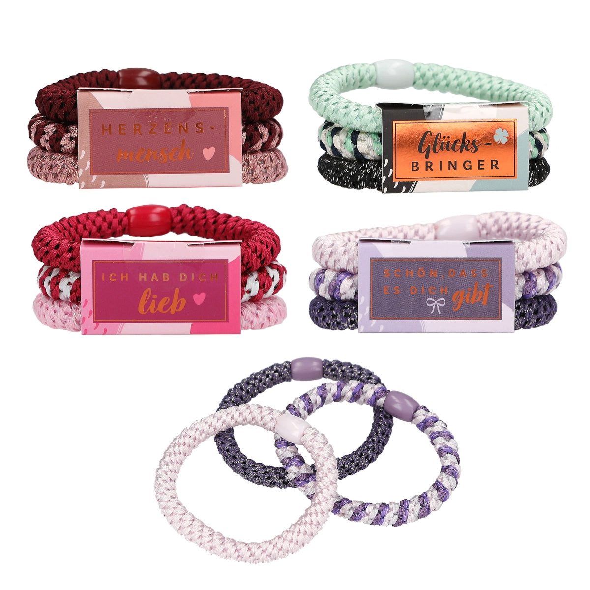 Depesche Badaccessoire-Set LOVIES 1x Haargummi Set - 3 Haargummis günstig online kaufen