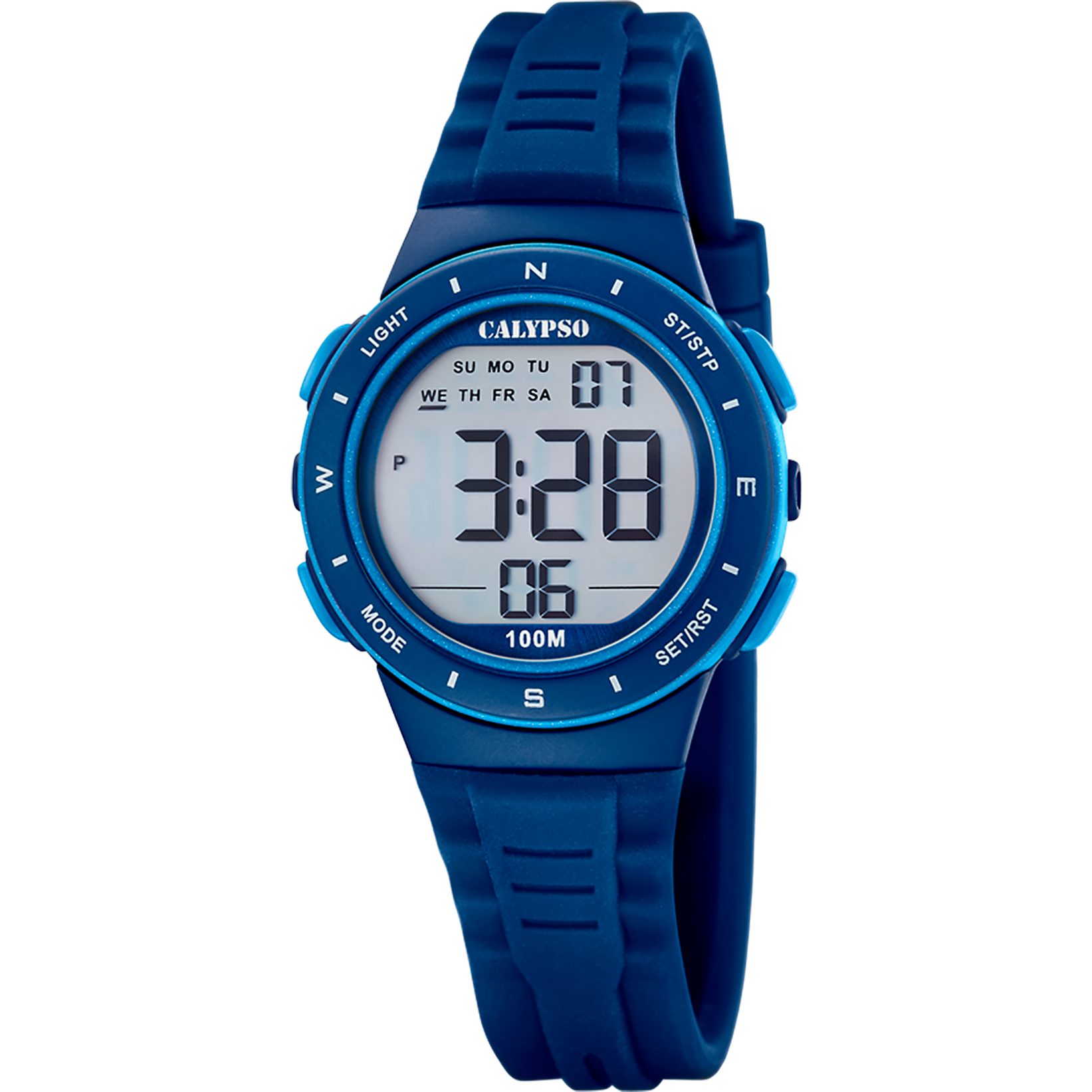 CALYPSO WATCHES Chronograph Junior Collection K5885_3, Quarzuhr, Armbanduhr, Silikonarmband, digital, Tag, Wochentag, Monat