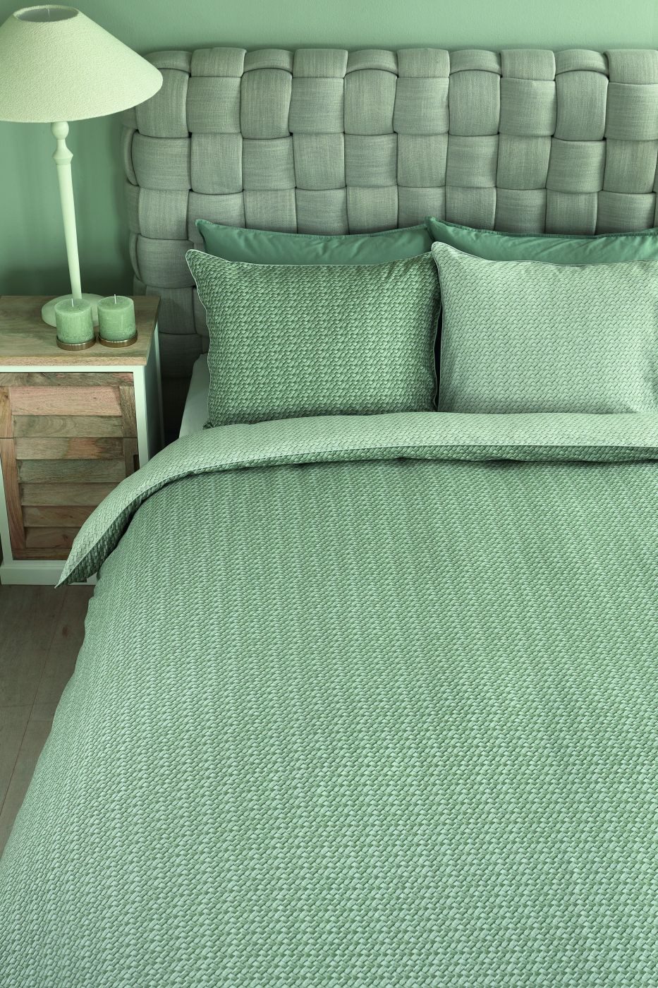 Rivièra Maison Bettwäsche Bettwäsche DE RM Bambu Green 135x200 Grün, Baumwolle, 1 teilig, 135 x 200 cm + 1x 80 x 80 cm
