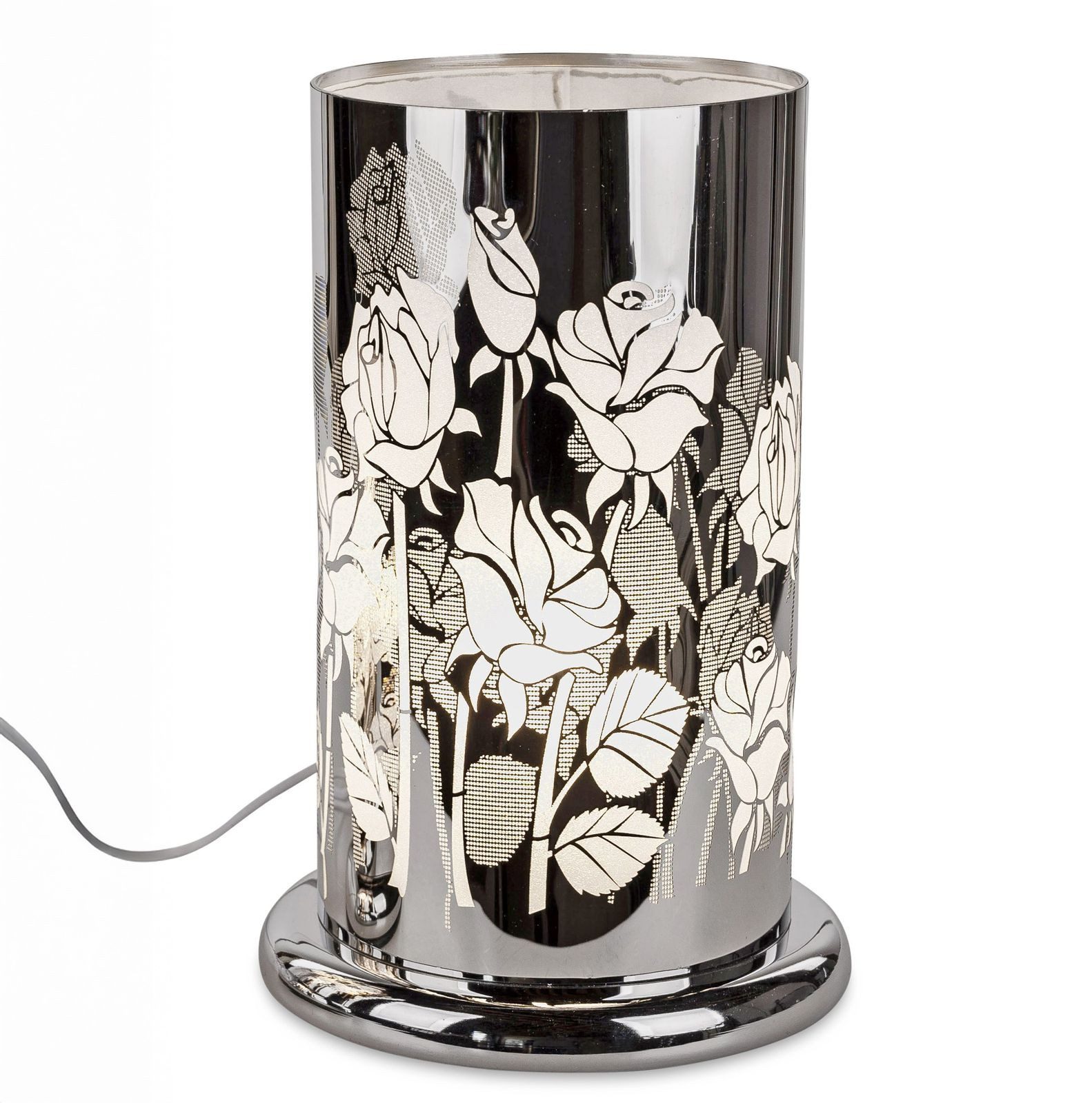 formano Tischleuchte Touch Lampe Rosen Edelstahl Tischleuchte 24cm 3fach Touch-Dimmer