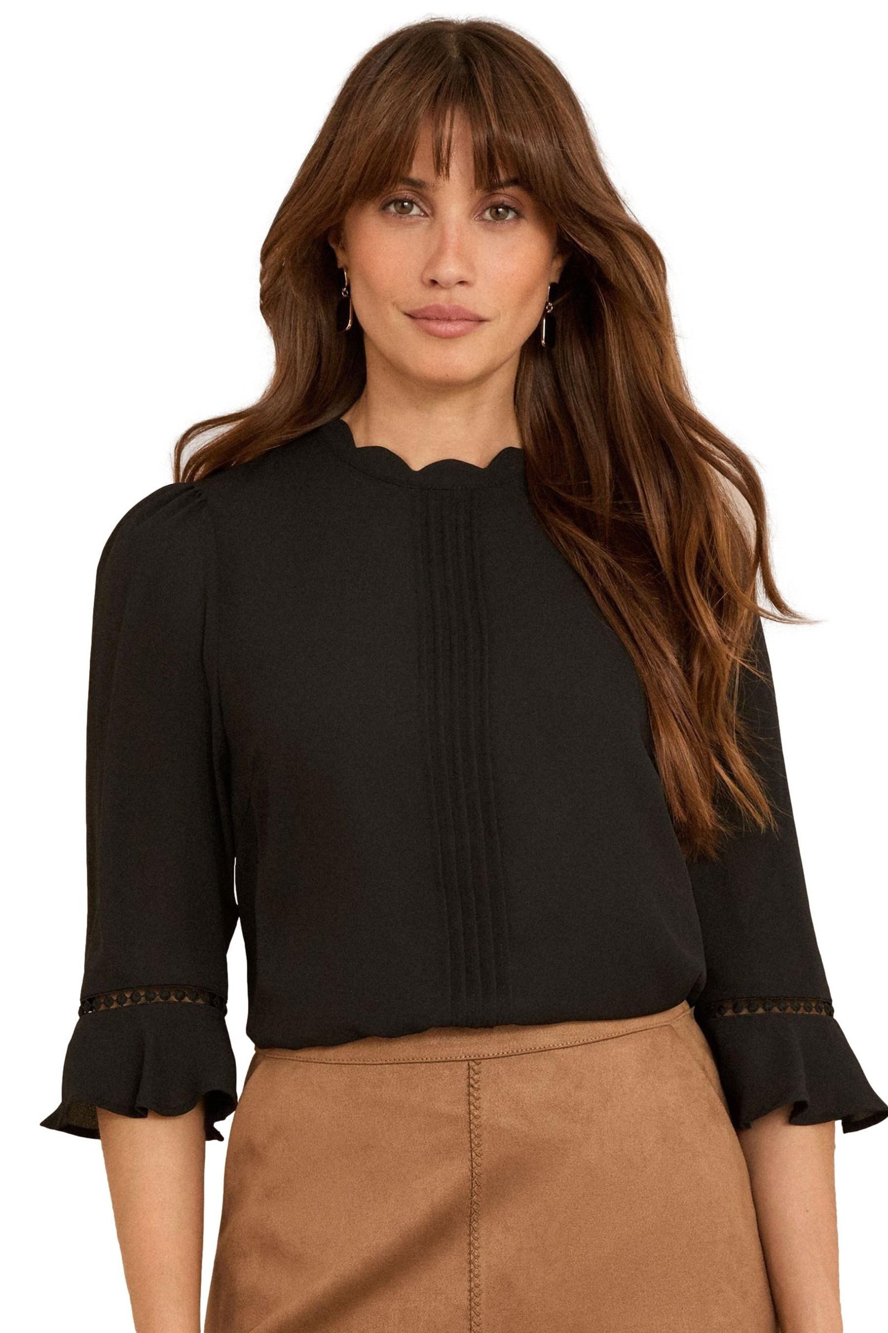 Langarmbluse Love & Roses Bluse mit 3/4-Trompetenärmeln Regular